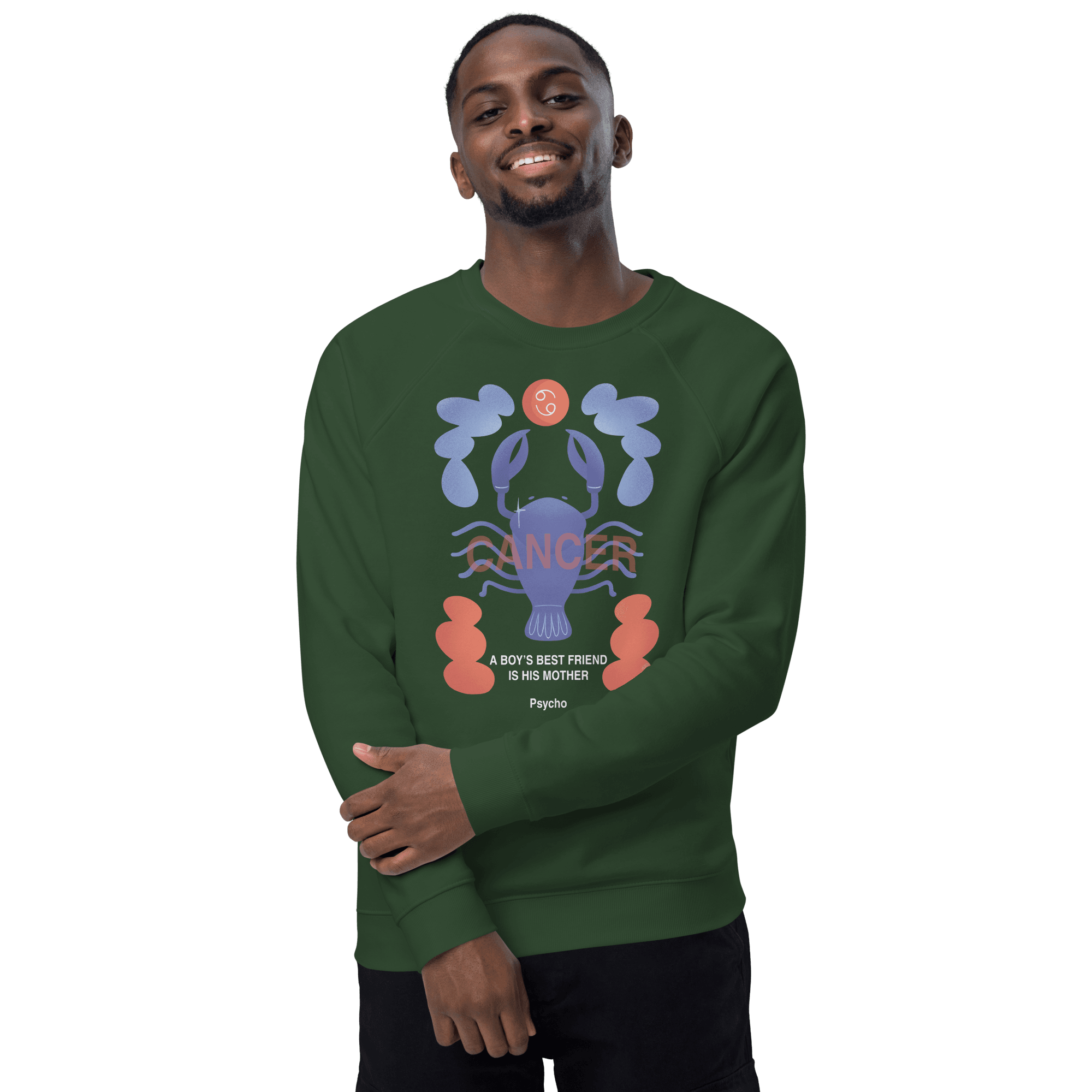 Cancer Unisex Organic Raglan Sweatshirt - Psycho Edition - 