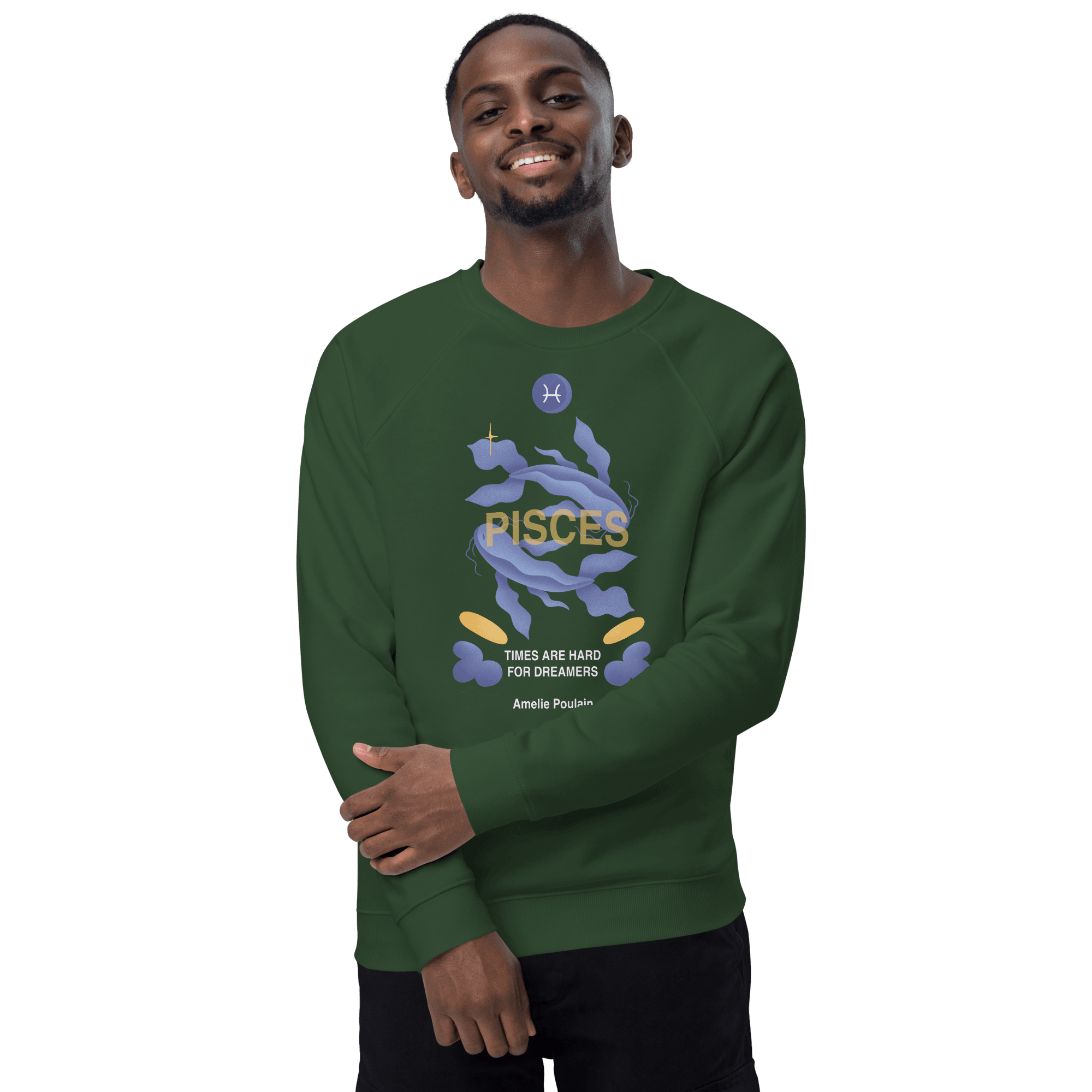 Pisces Unisex Organic Raglan Sweatshirt - Amelie Poulain Edition - 