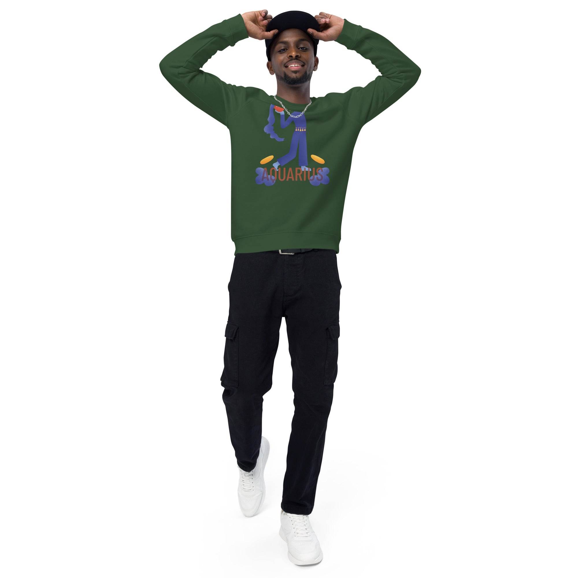 Aquarius Unisex Organic Raglan Sweatshirt - Raw Edition - 