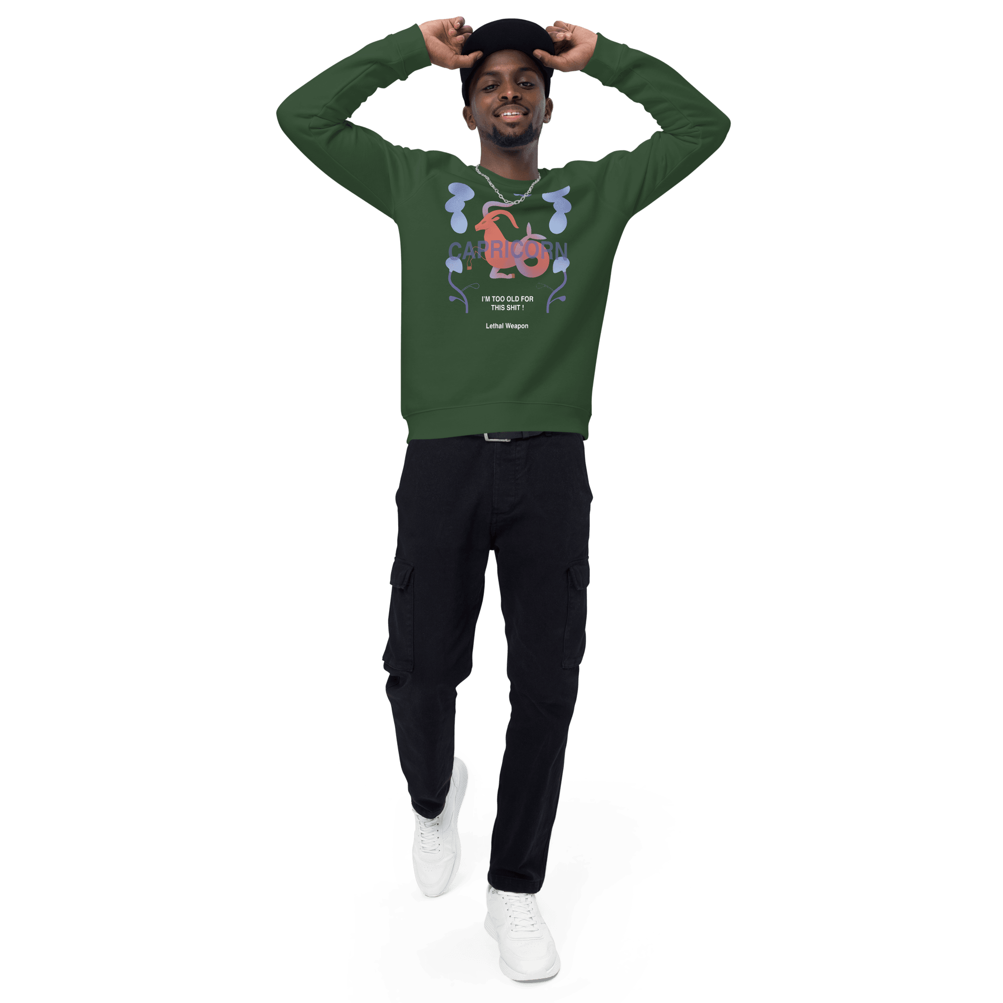 Capricorn Unisex Organic Raglan Sweatshirt - Lethal Weapon Edition - 