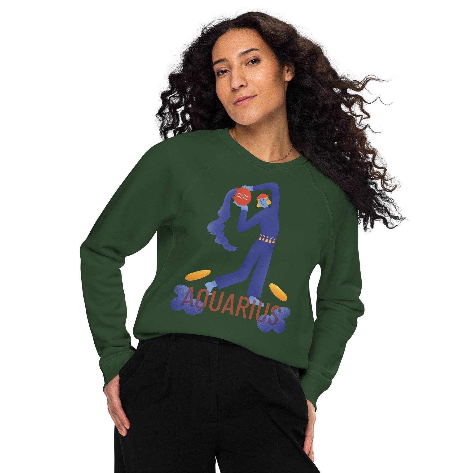 Aquarius Unisex Organic Raglan Sweatshirt - Raw Edition - 