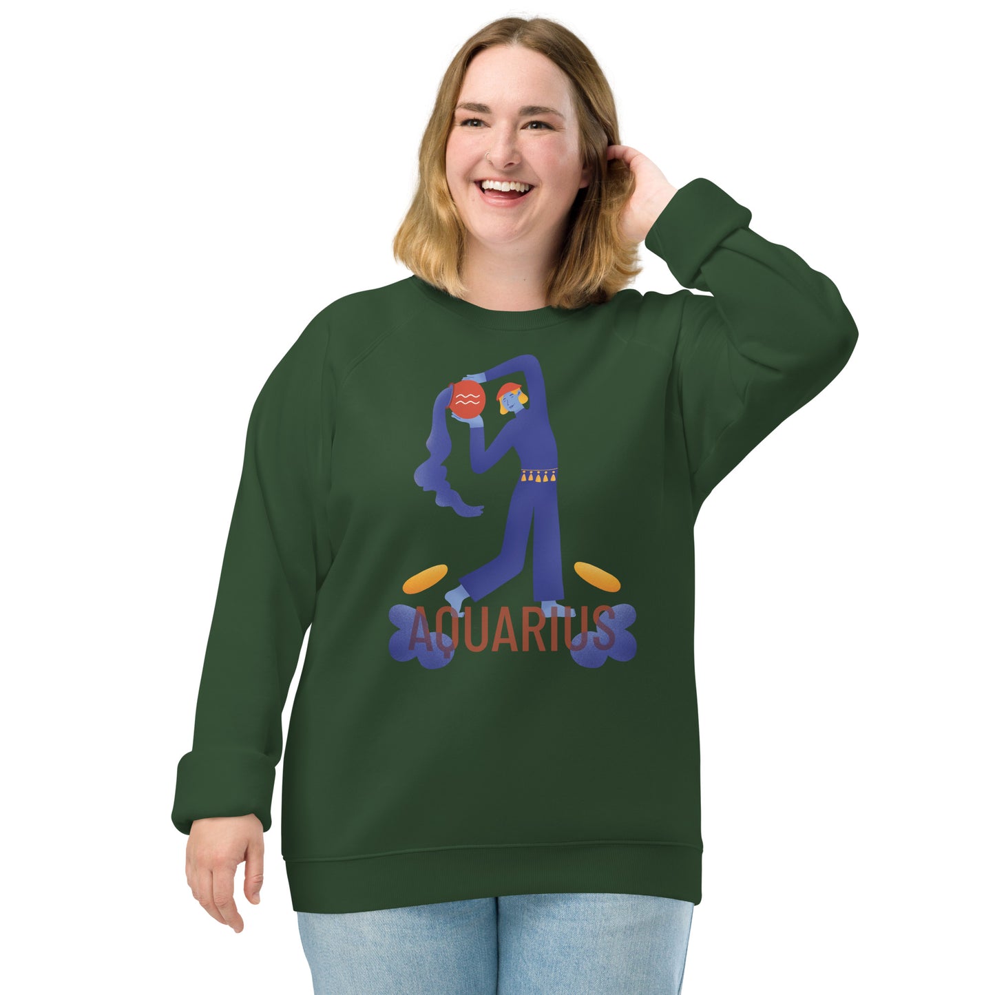 Aquarius Unisex Organic Raglan Sweatshirt - Raw Edition