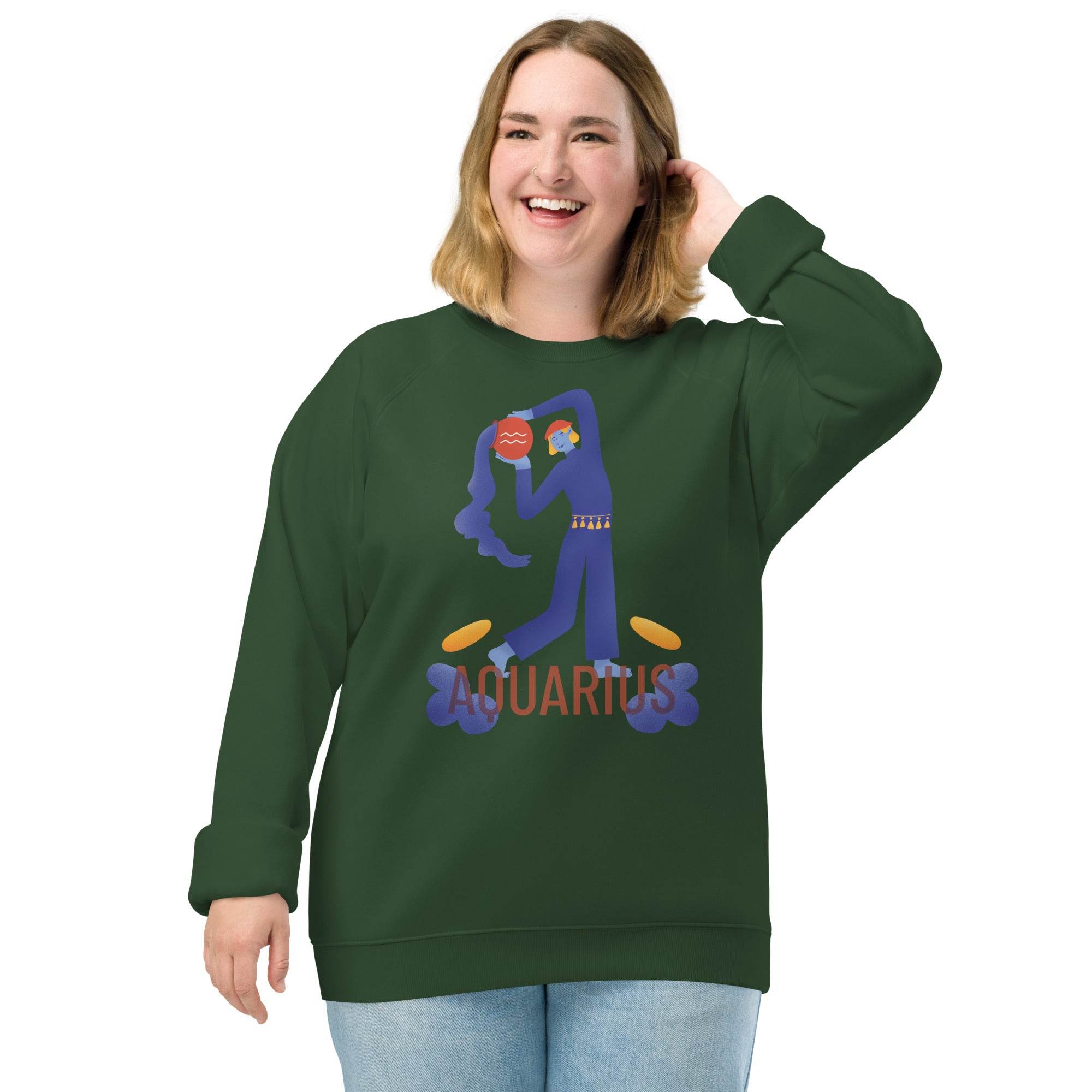Aquarius Unisex Organic Raglan Sweatshirt - Raw Edition - 