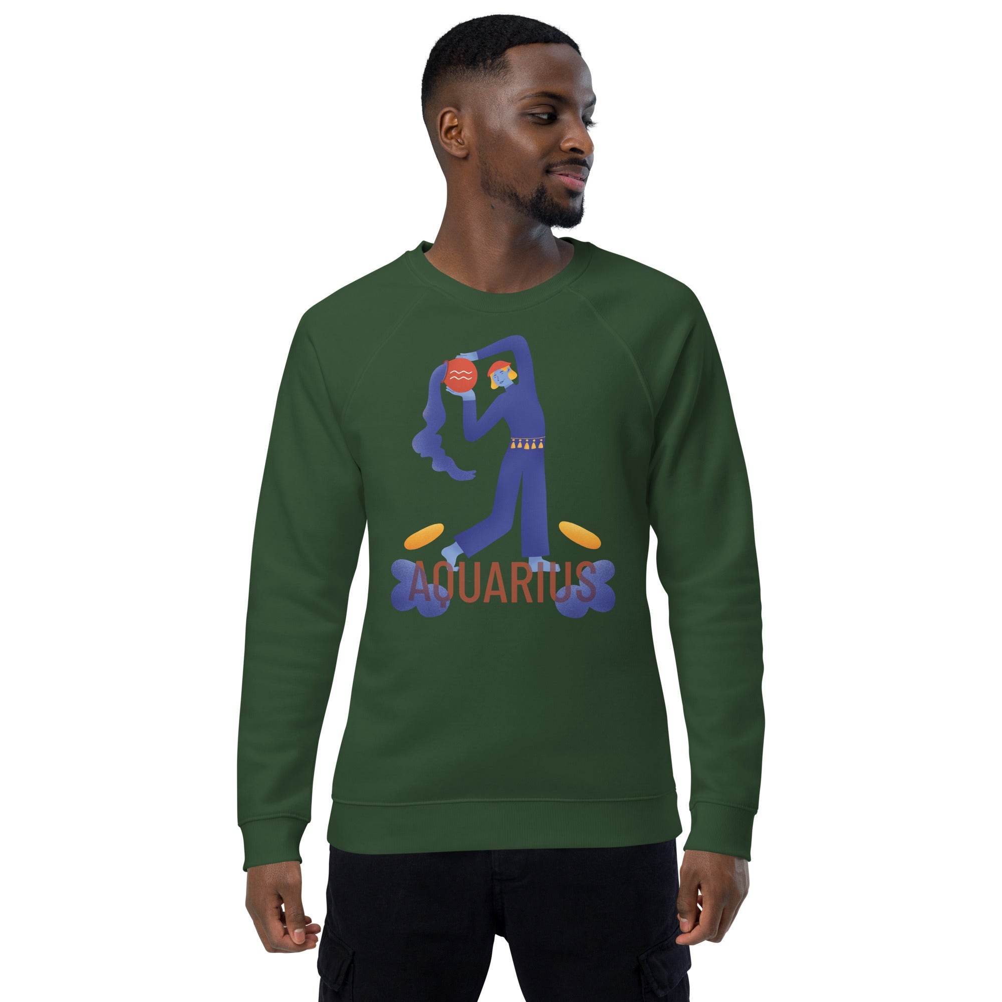 Aquarius Unisex Organic Raglan Sweatshirt - Raw Edition - 