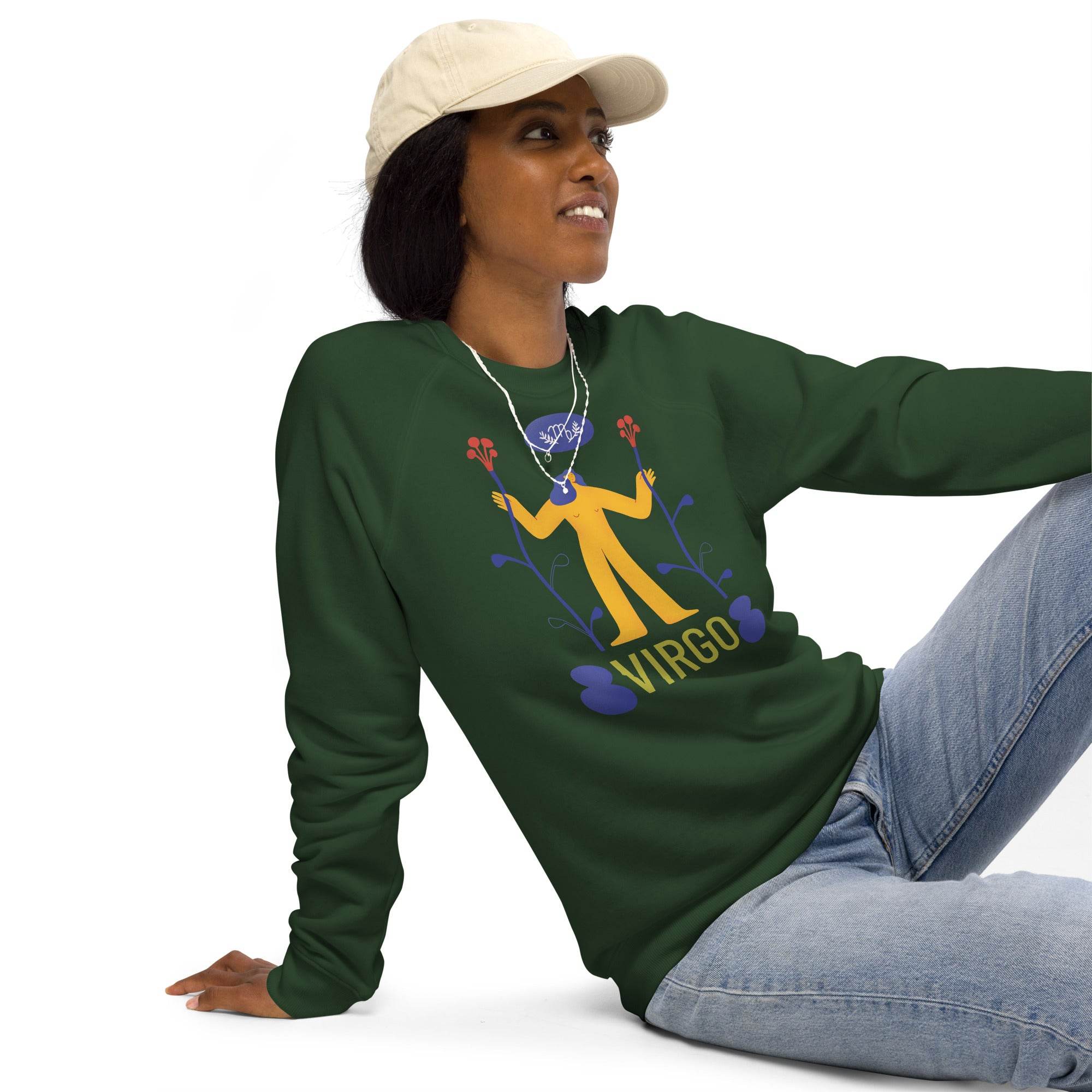 Virgo Unisex Organic Raglan Sweatshirt - Raw Edition - 