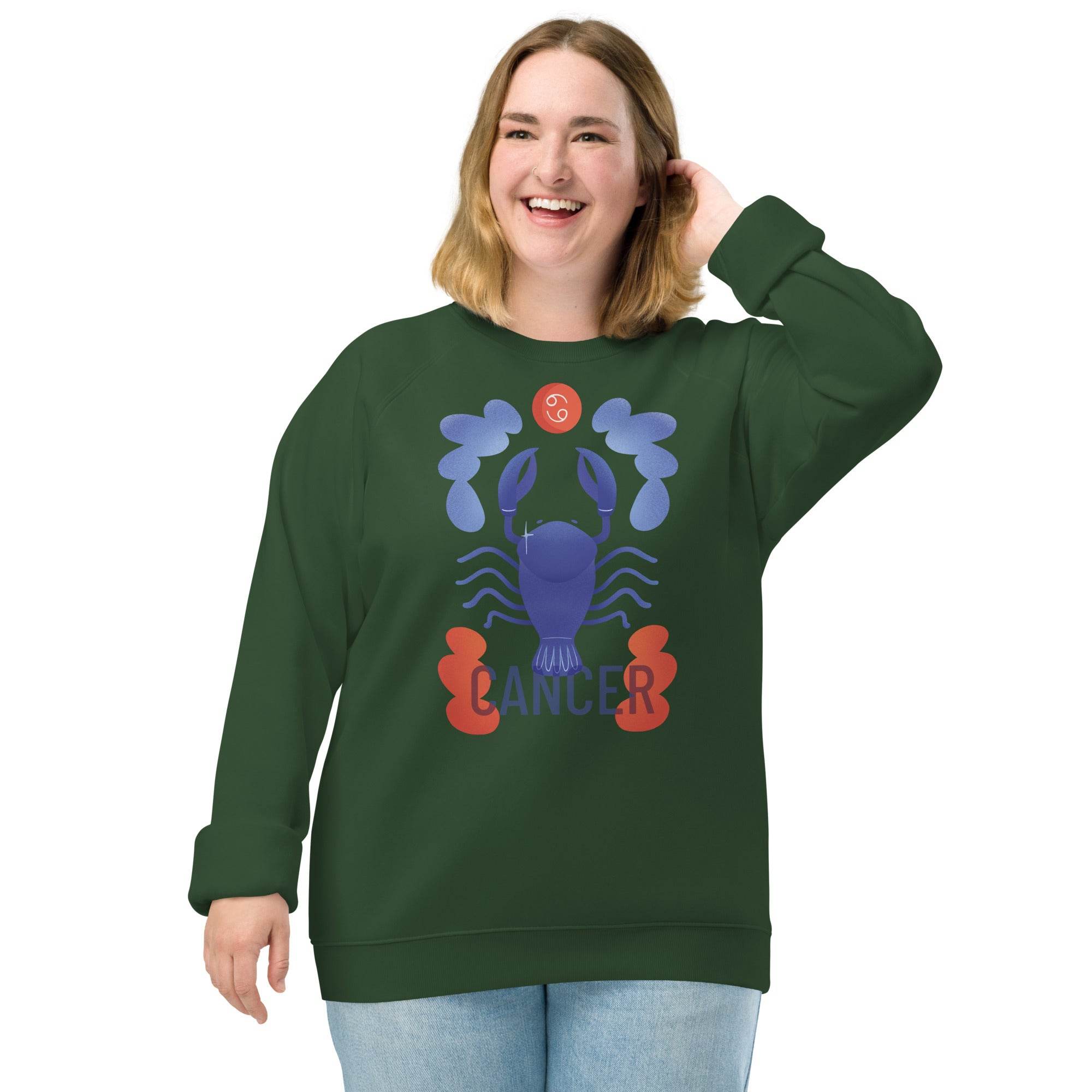 Cancer Unisex Organic Raglan Sweatshirt - Raw Edition - 