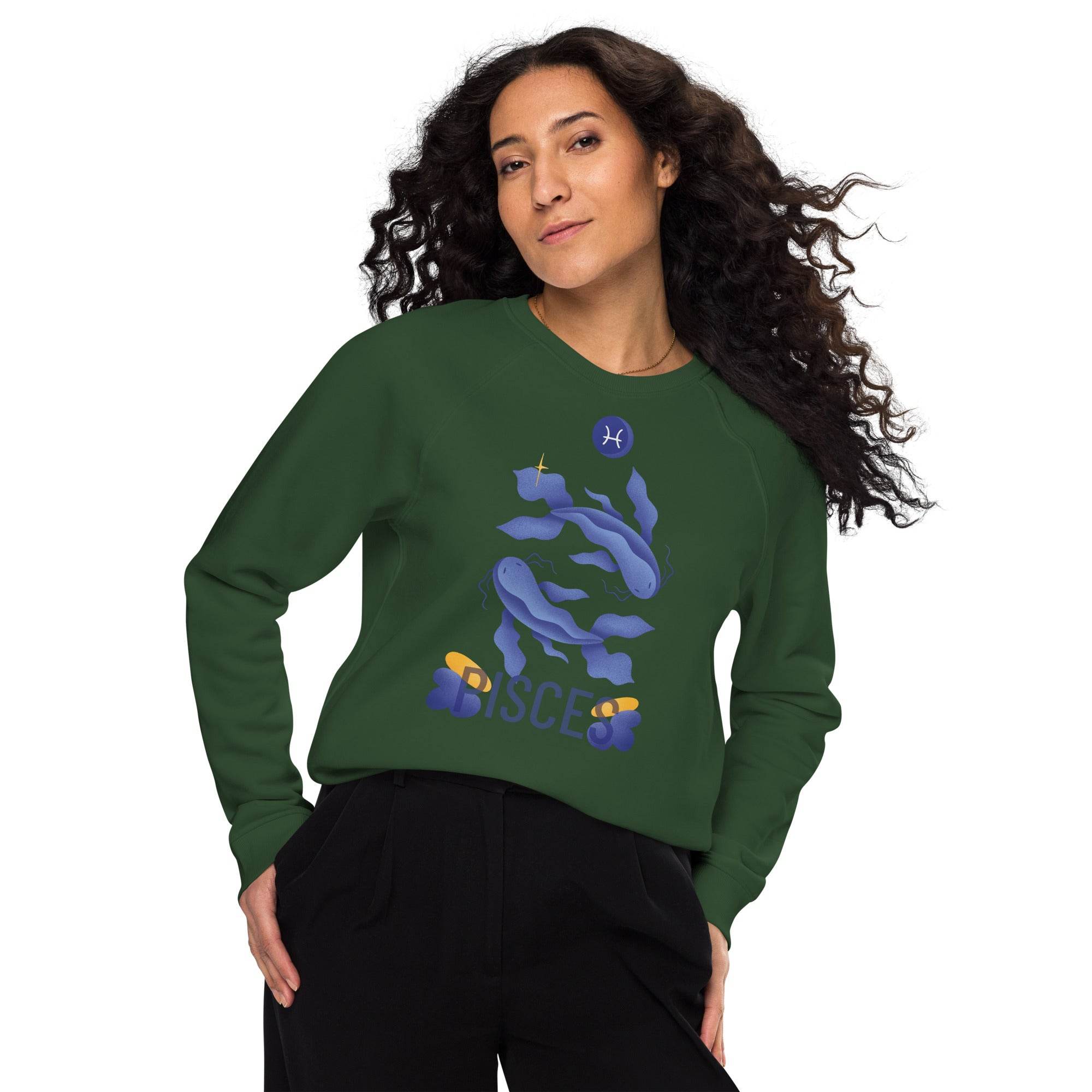 Pisces Unisex Organic Raglan Sweatshirt - Raw Edition - 
