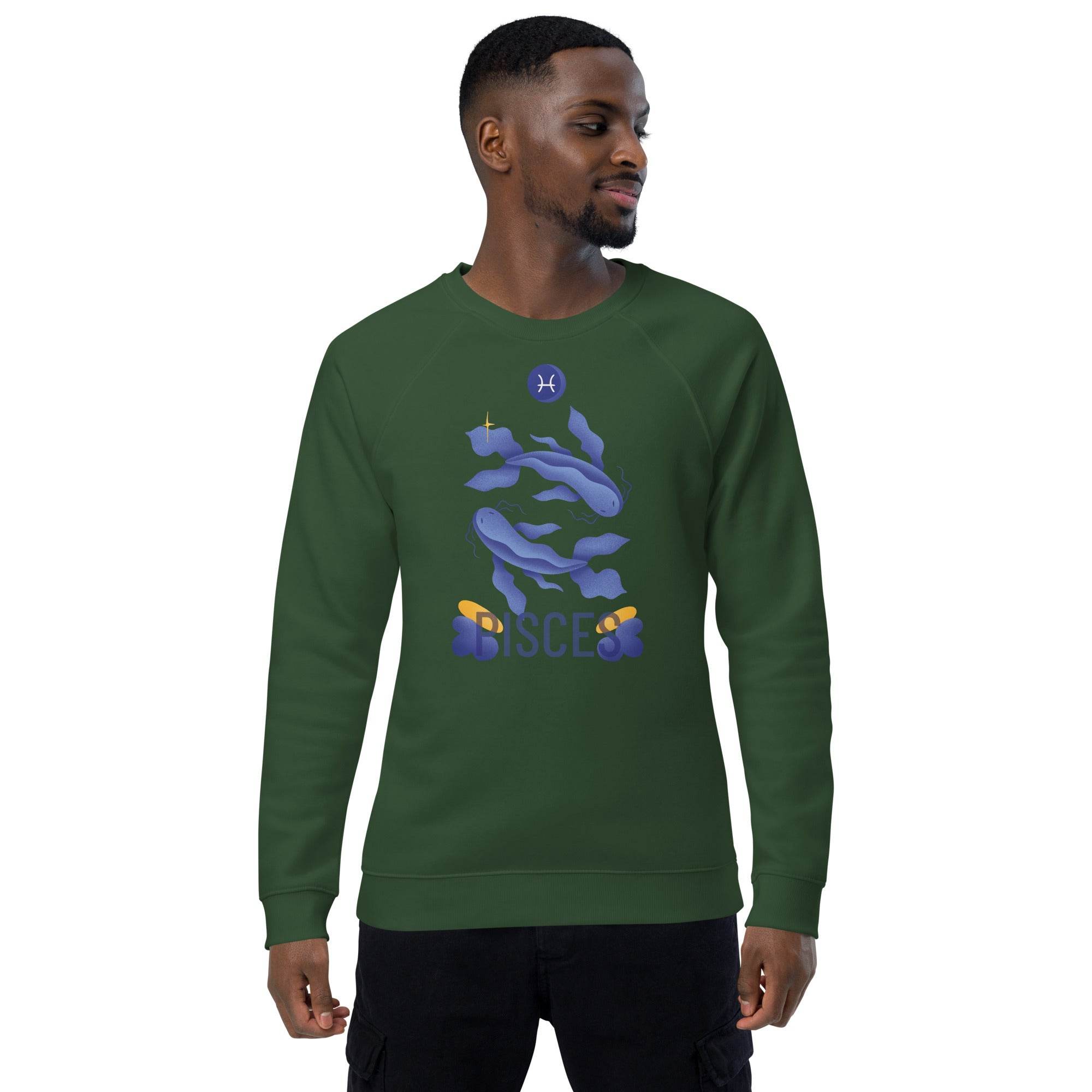 Pisces Unisex Organic Raglan Sweatshirt - Raw Edition - 