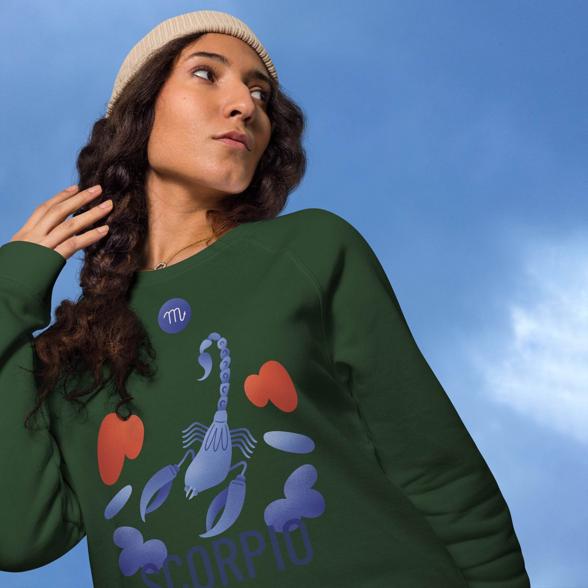 Scorpio Unisex Organic Raglan Sweatshirt - Raw Edition - 