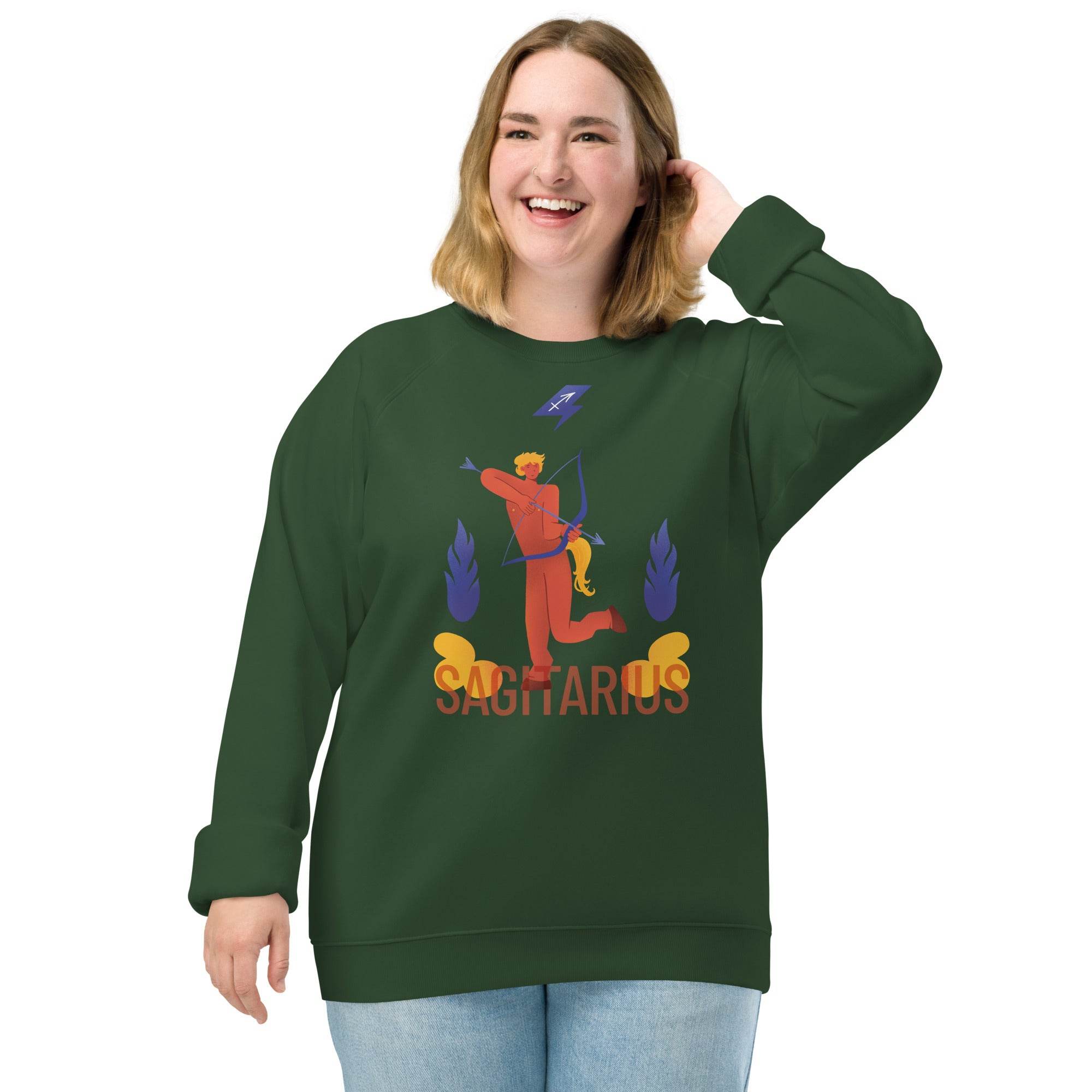 Sagittarius Unisex Organic Raglan Sweatshirt - Raw Edition - 