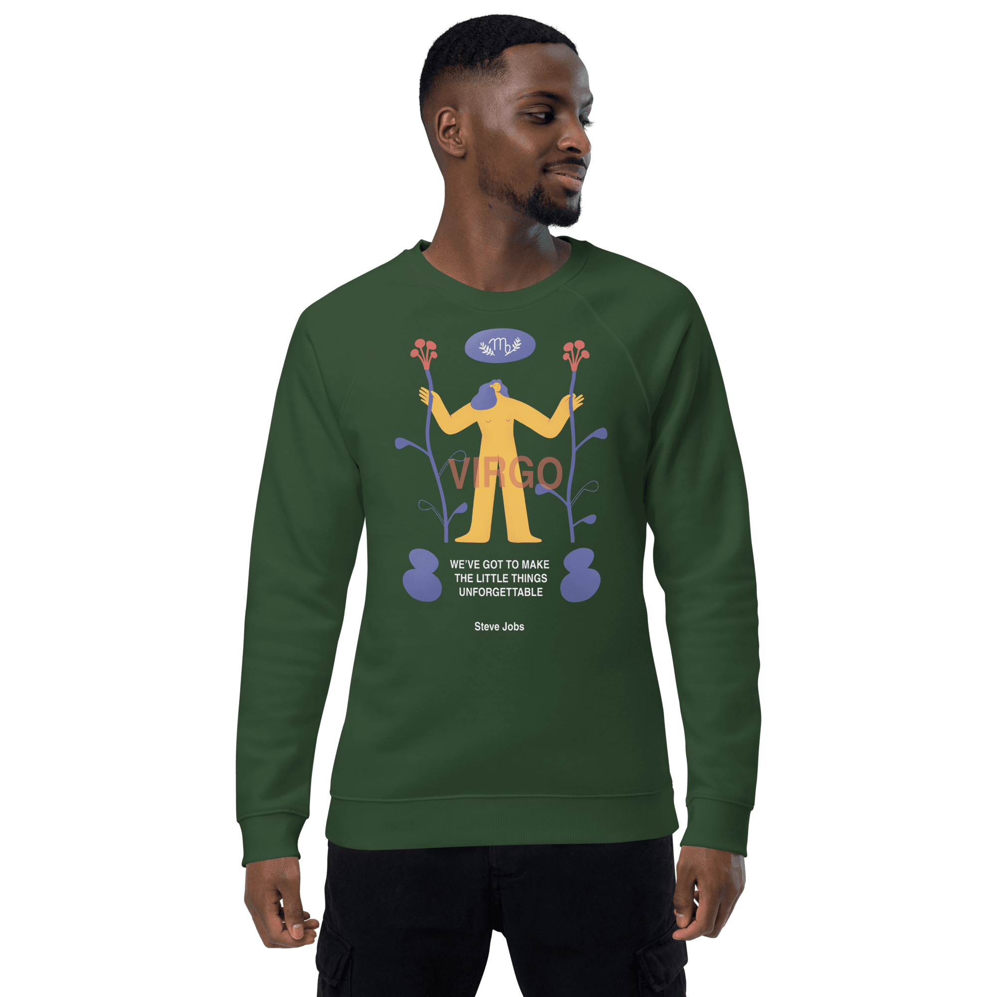 Virgo Unisex Organic Raglan Sweatshirt - Steve Jobs Edition - 