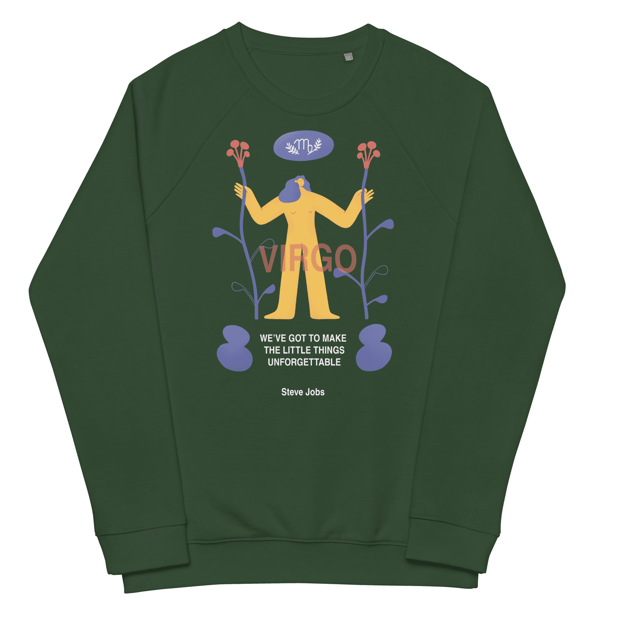 Virgo Unisex Organic Raglan Sweatshirt - Steve Jobs Edition - 