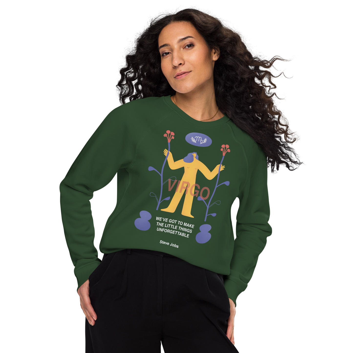 Virgo Unisex Organic Raglan Sweatshirt - Steve Jobs Edition