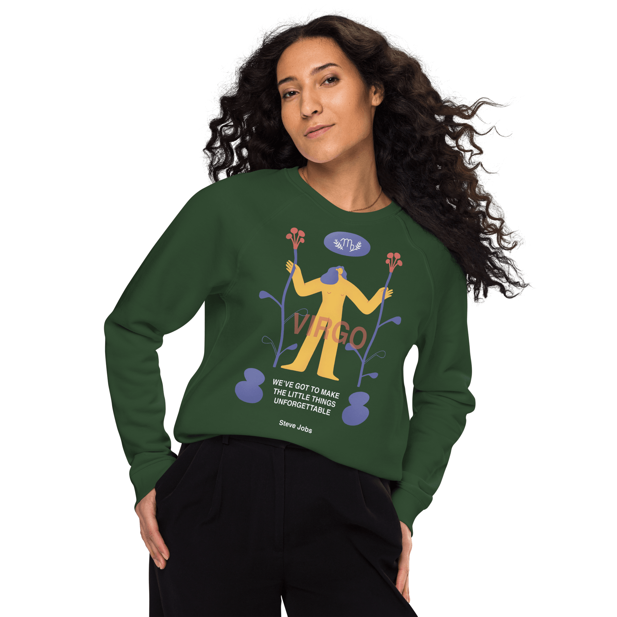 Virgo Unisex Organic Raglan Sweatshirt - Steve Jobs Edition - 