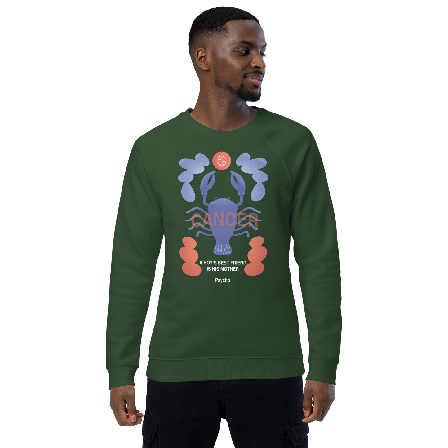 Cancer Unisex Organic Raglan Sweatshirt - Psycho Edition