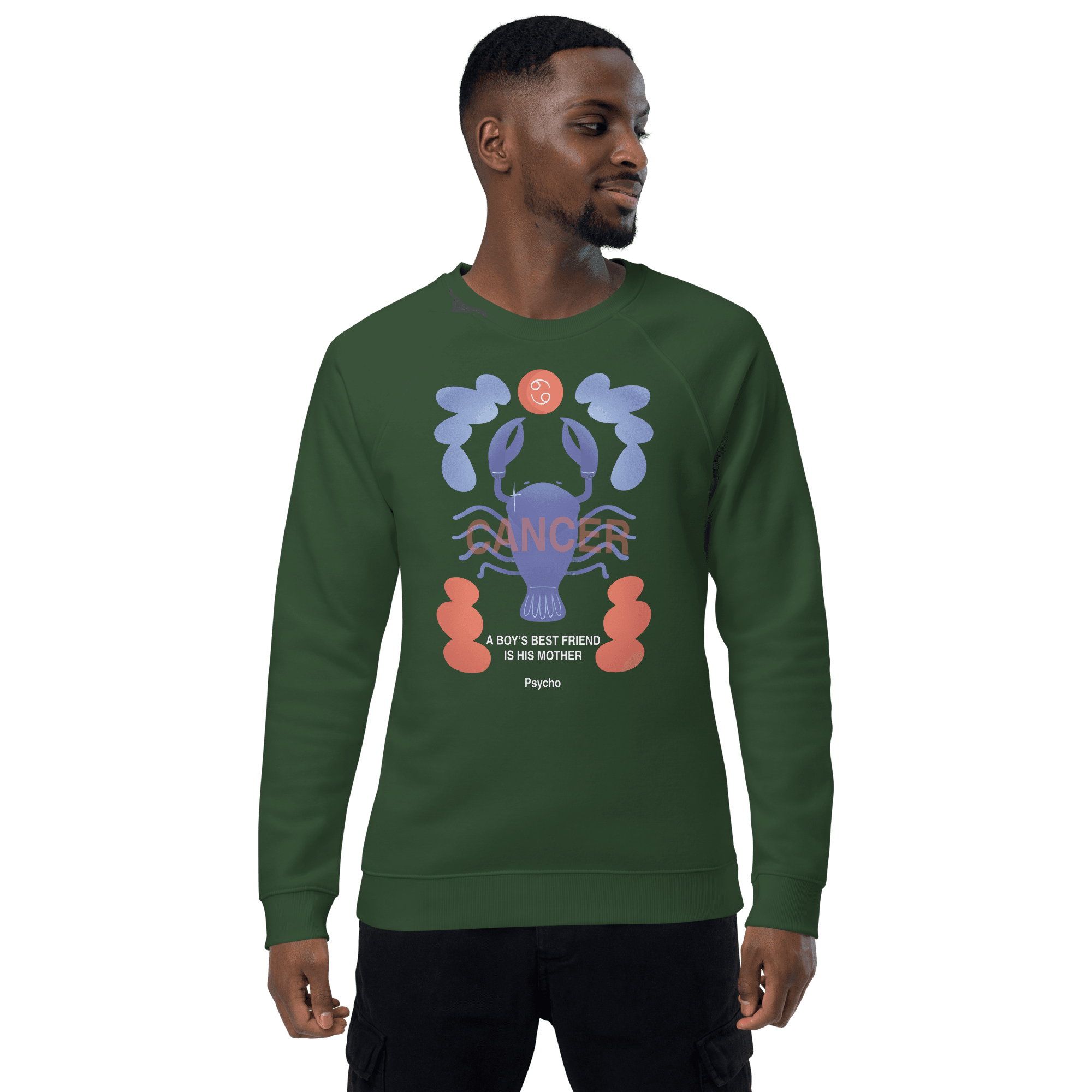 Cancer Unisex Organic Raglan Sweatshirt - Psycho Edition - 