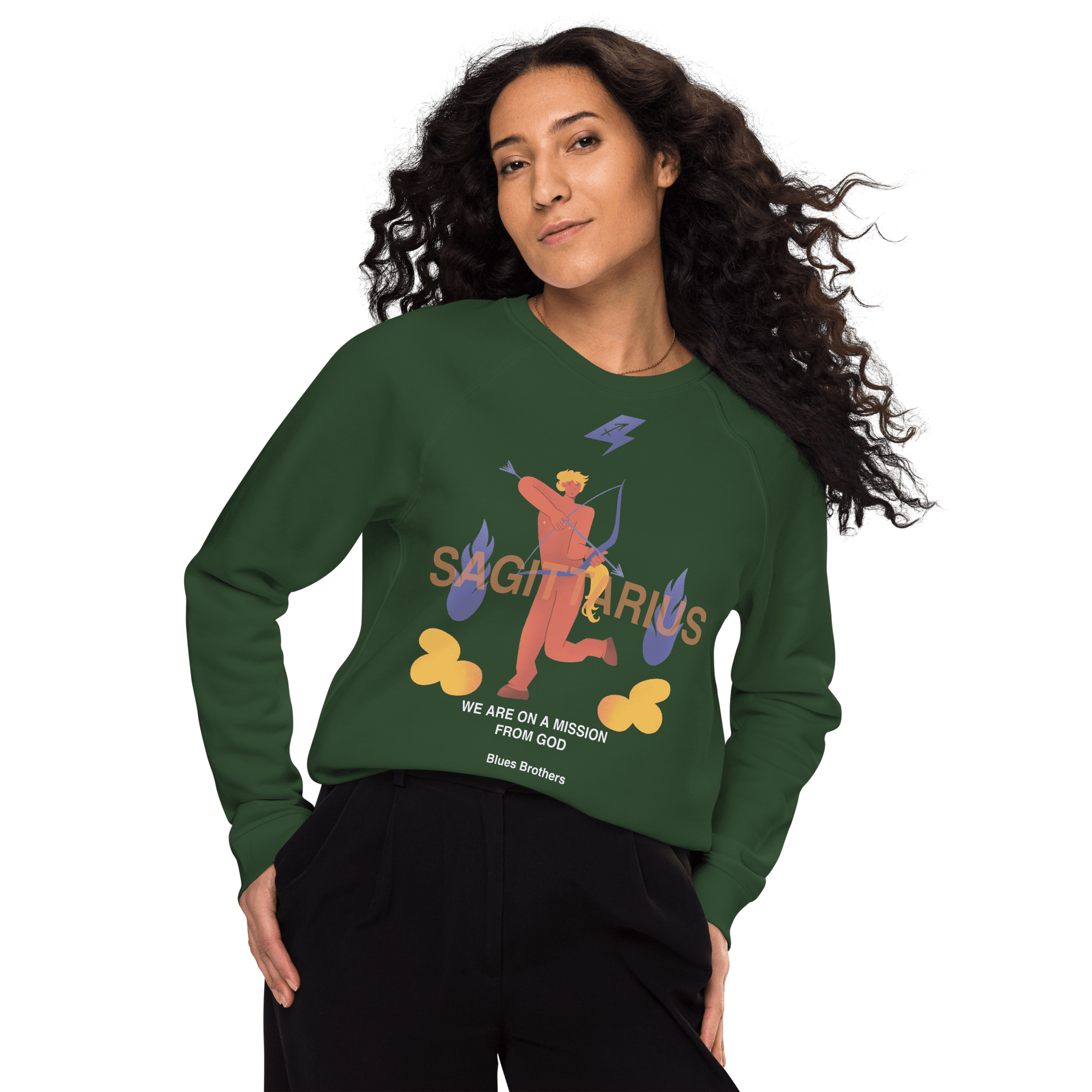 Sagittarius Unisex Organic Raglan Sweatshirt - The Blues Brothers Edition - 