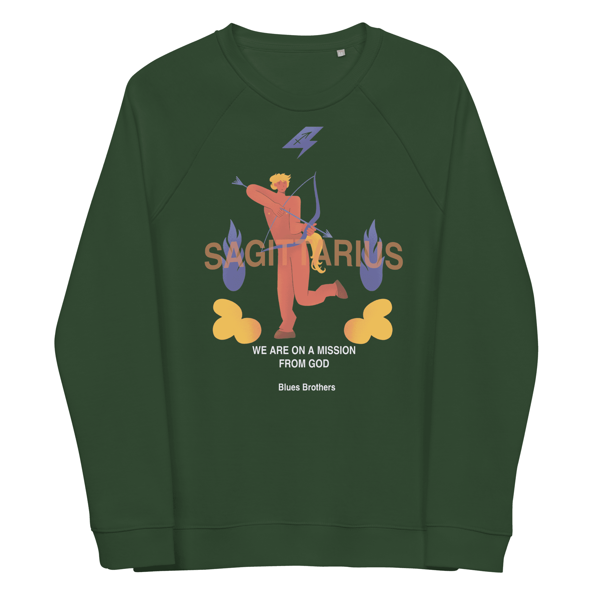 Sagittarius Unisex Organic Raglan Sweatshirt - The Blues Brothers Edition - 
