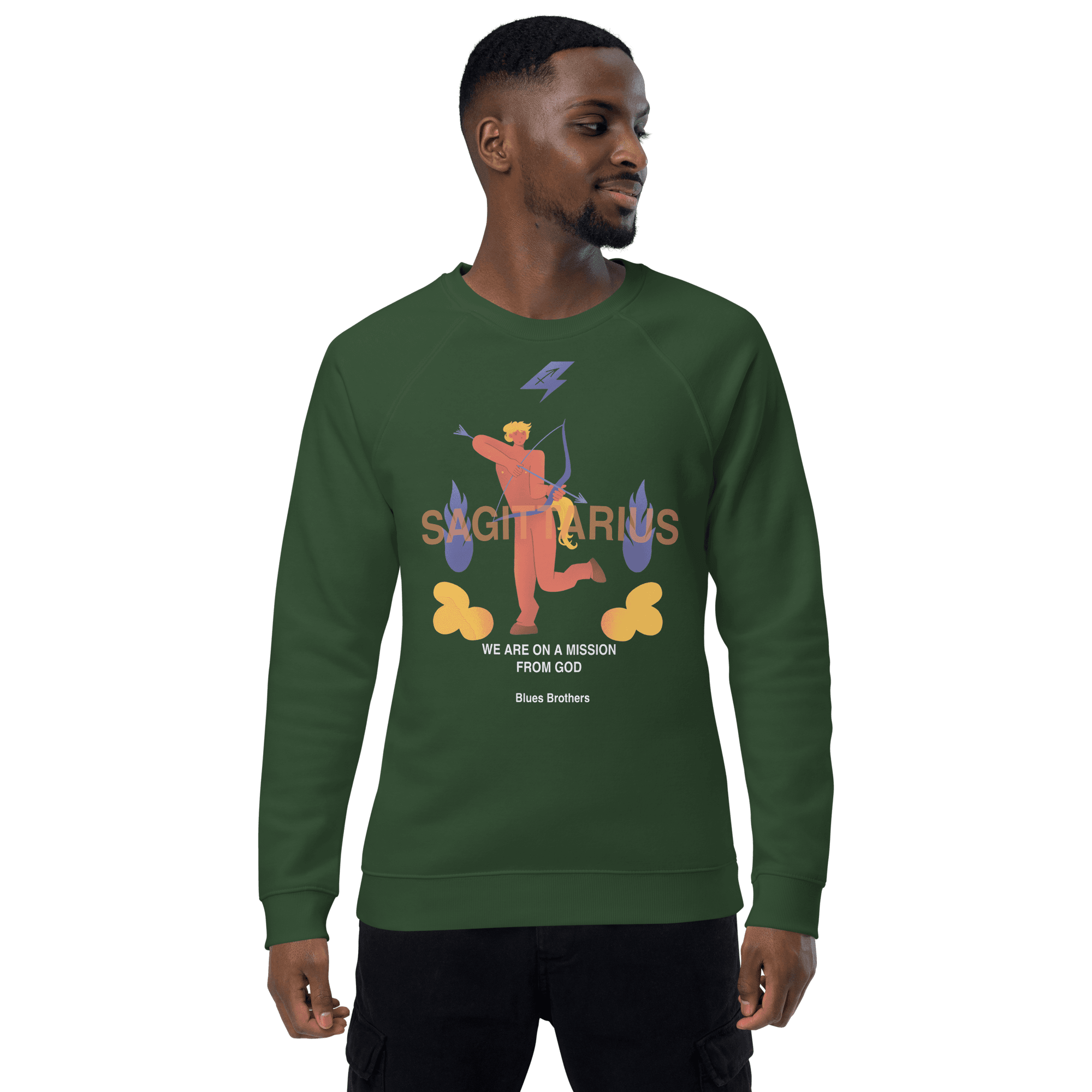Sagittarius Unisex Organic Raglan Sweatshirt - The Blues Brothers Edition - 