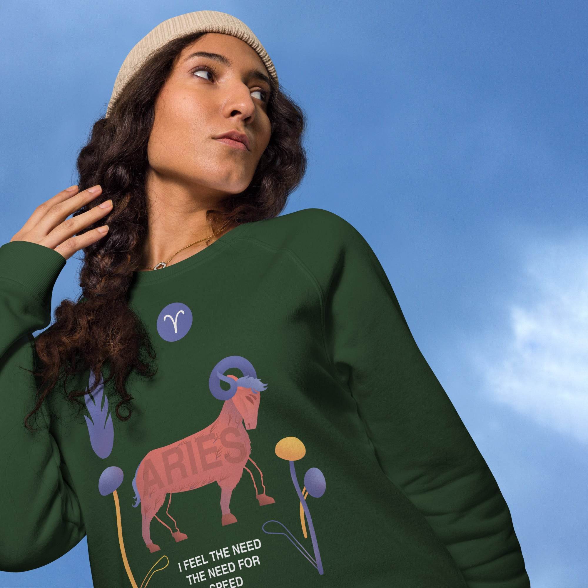 Aries Unisex Organic Raglan Sweatshirt Top Gun - Edition - 