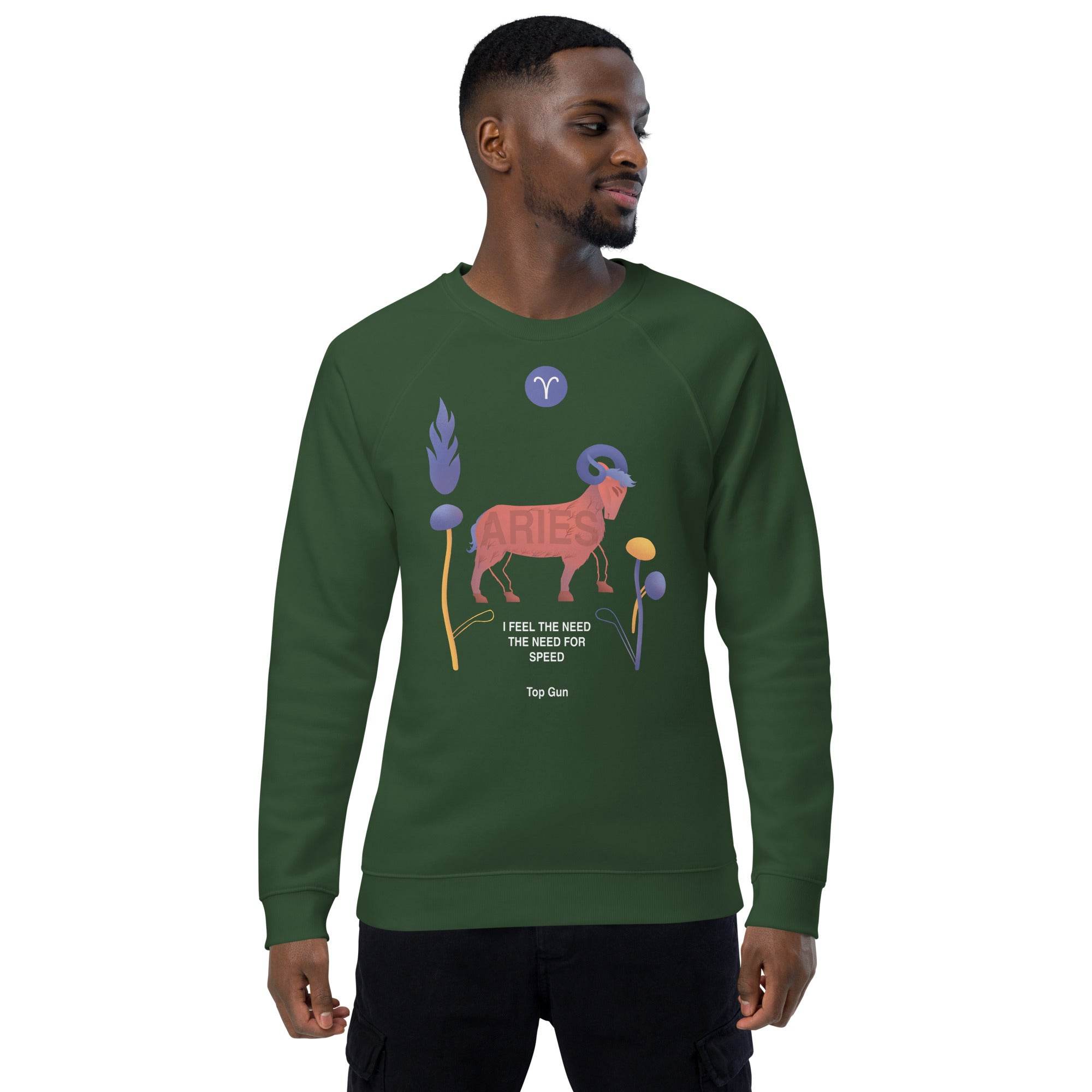 Aries Unisex Organic Raglan Sweatshirt Top Gun - Edition - 