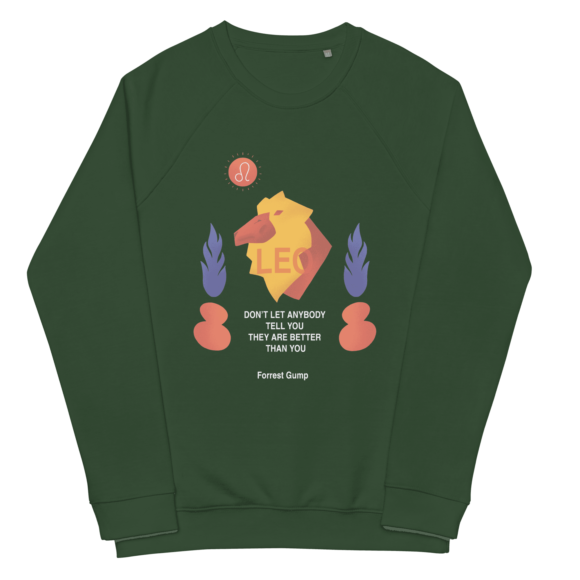 Leo Unisex Organic Raglan Sweatshirt - Forrest Gump Edition - 