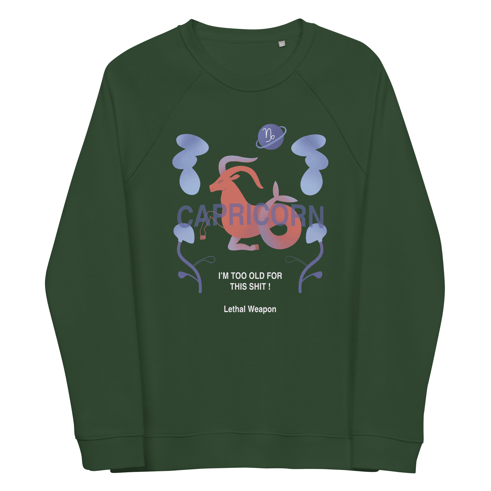 Capricorn Unisex Organic Raglan Sweatshirt - Lethal Weapon Edition - 