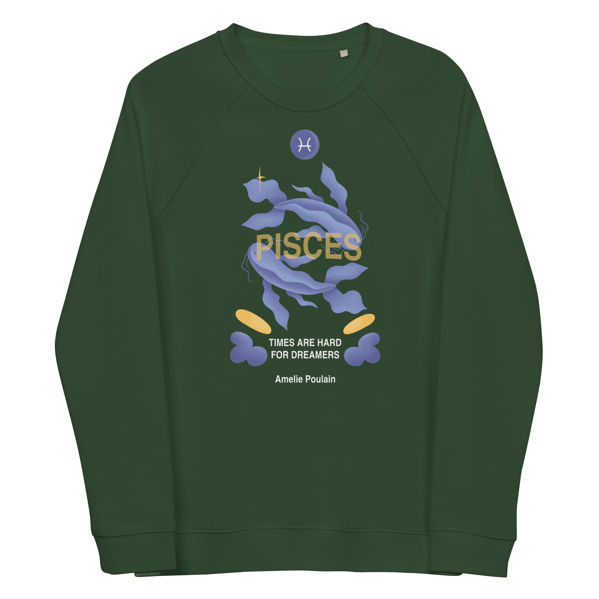 Pisces Unisex Organic Raglan Sweatshirt - Amelie Poulain Edition - 