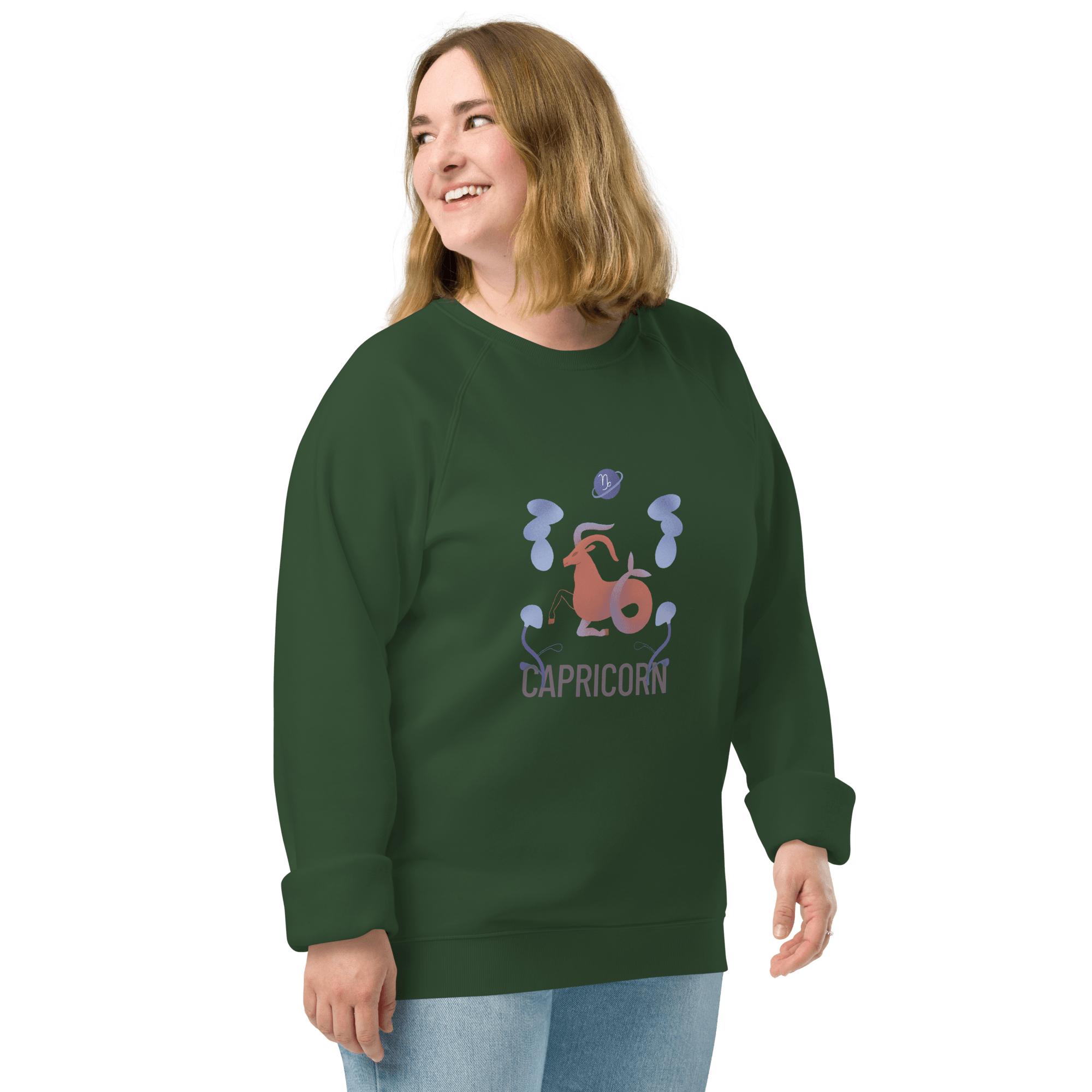 Capricorn Unisex Organic Raglan Sweatshirt - Raw Edition - 