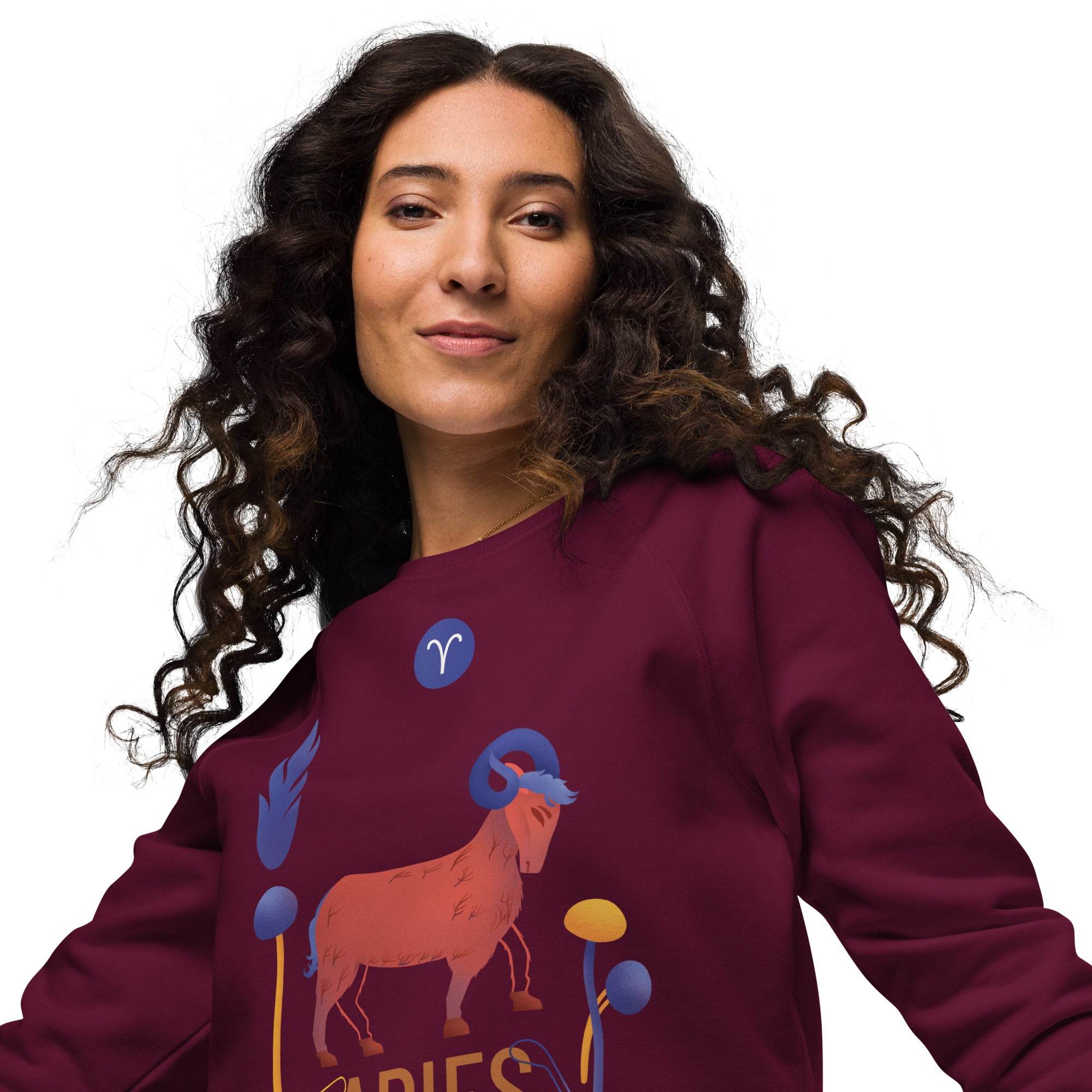 Aries Unisex Organic Raglan Sweatshirt Raw - 
