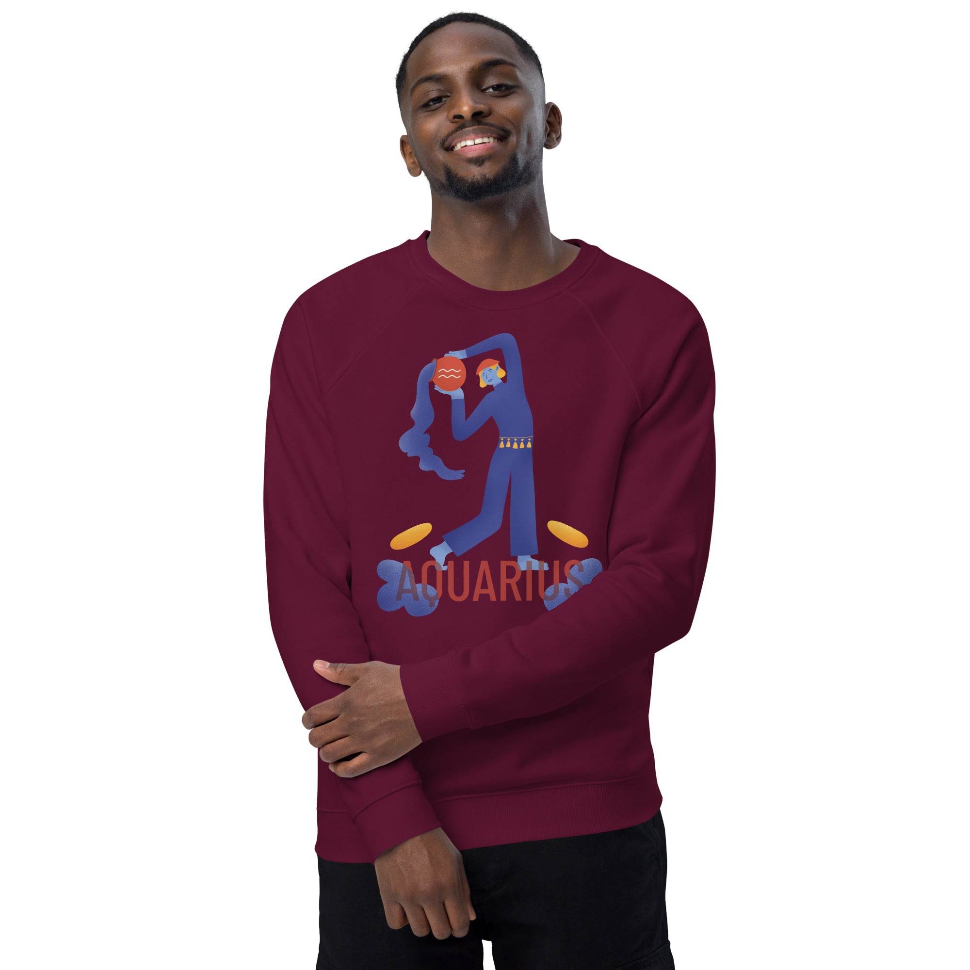 Aquarius Unisex Organic Raglan Sweatshirt - Raw Edition - 