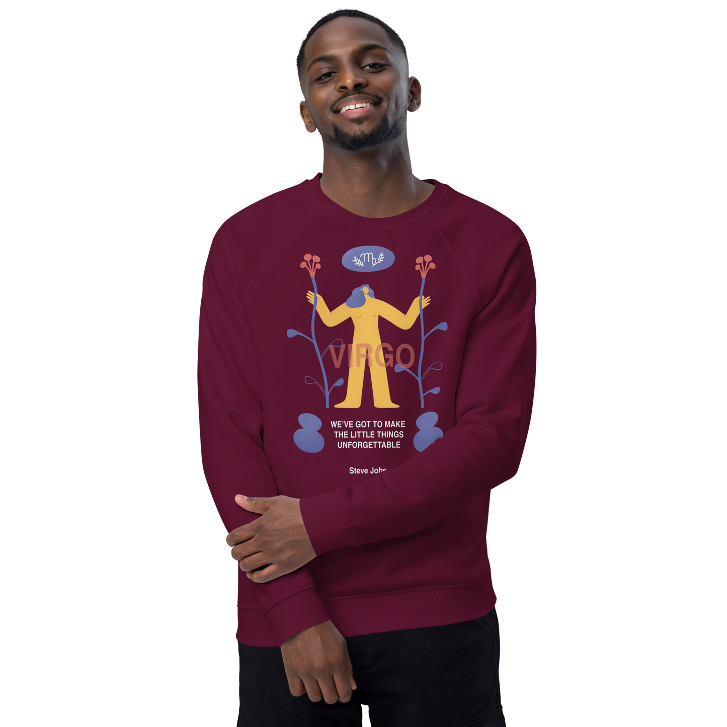 Virgo Unisex Organic Raglan Sweatshirt - Steve Jobs Edition