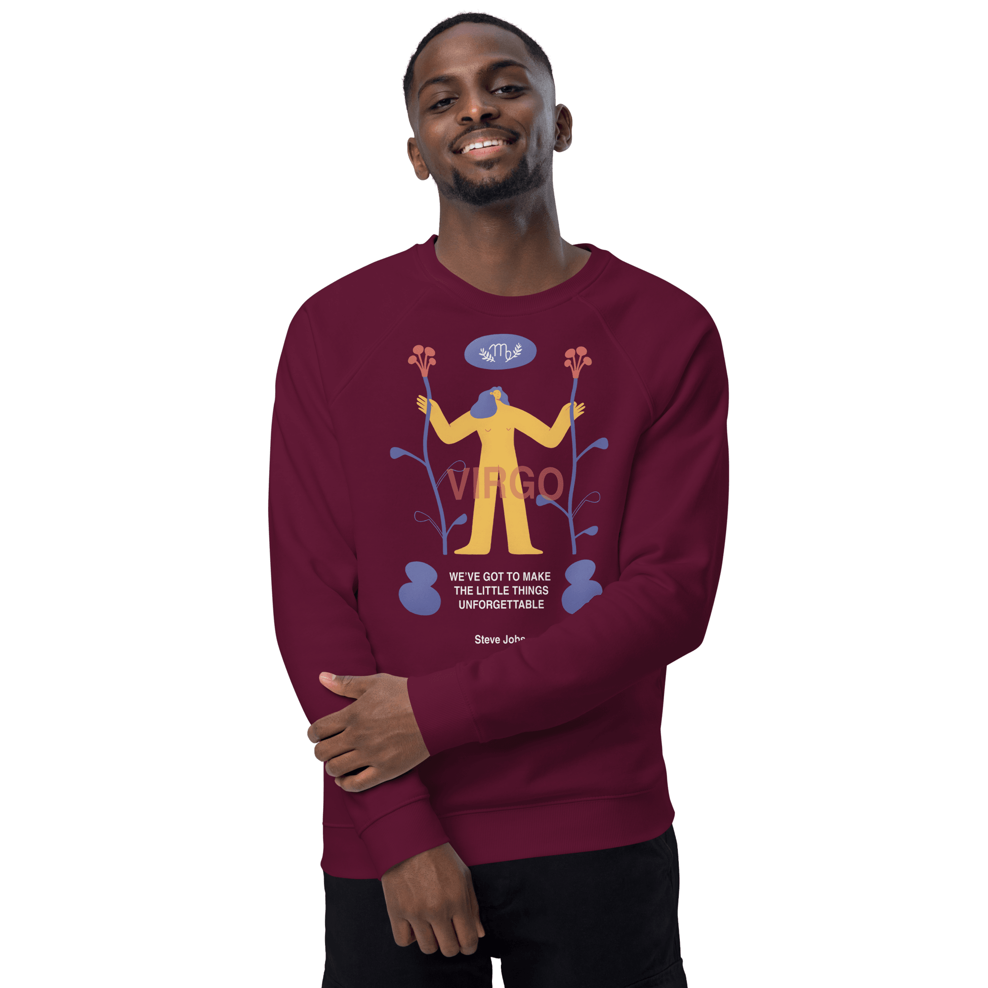 Virgo Unisex Organic Raglan Sweatshirt - Steve Jobs Edition - 