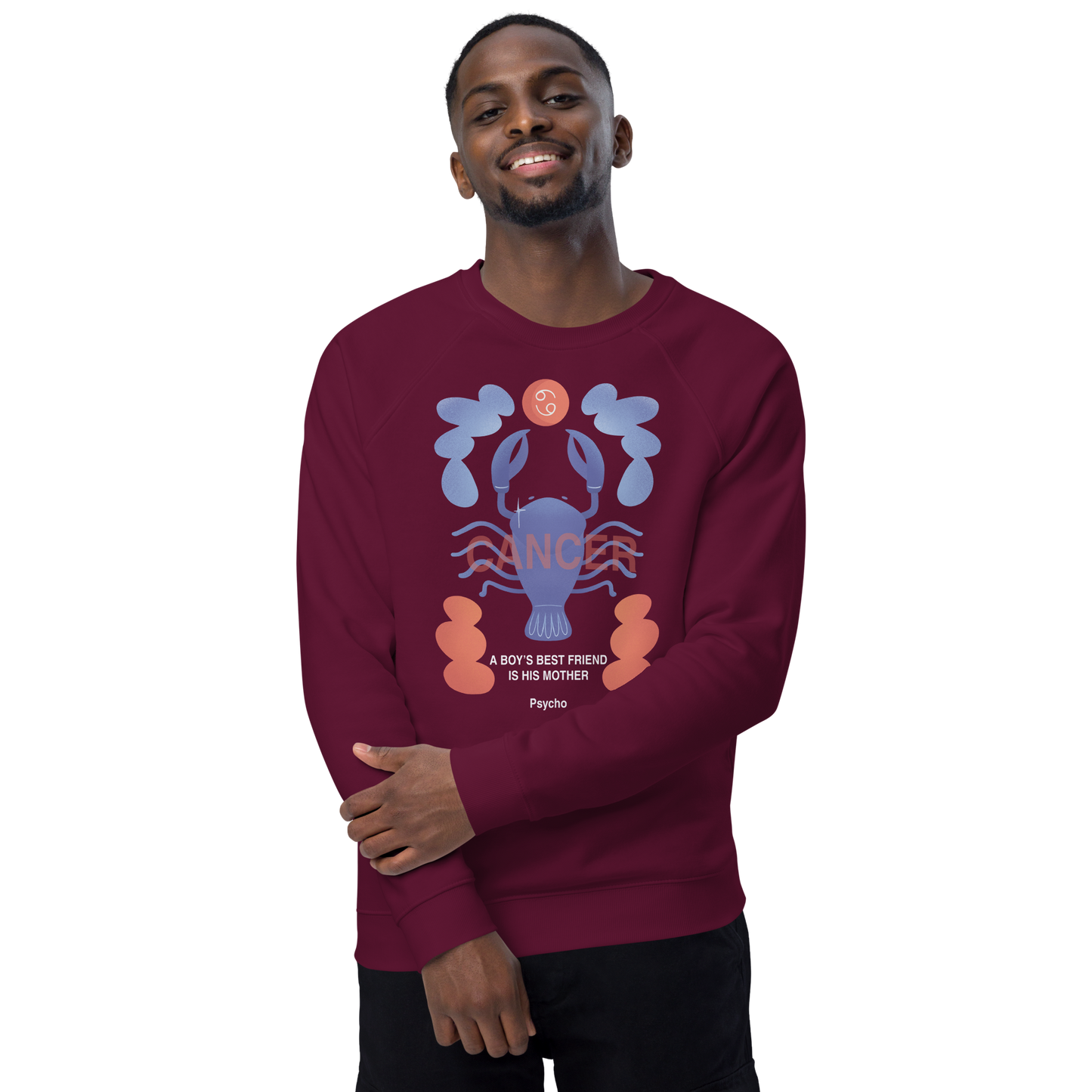 Cancer Unisex Organic Raglan Sweatshirt - Psycho Edition