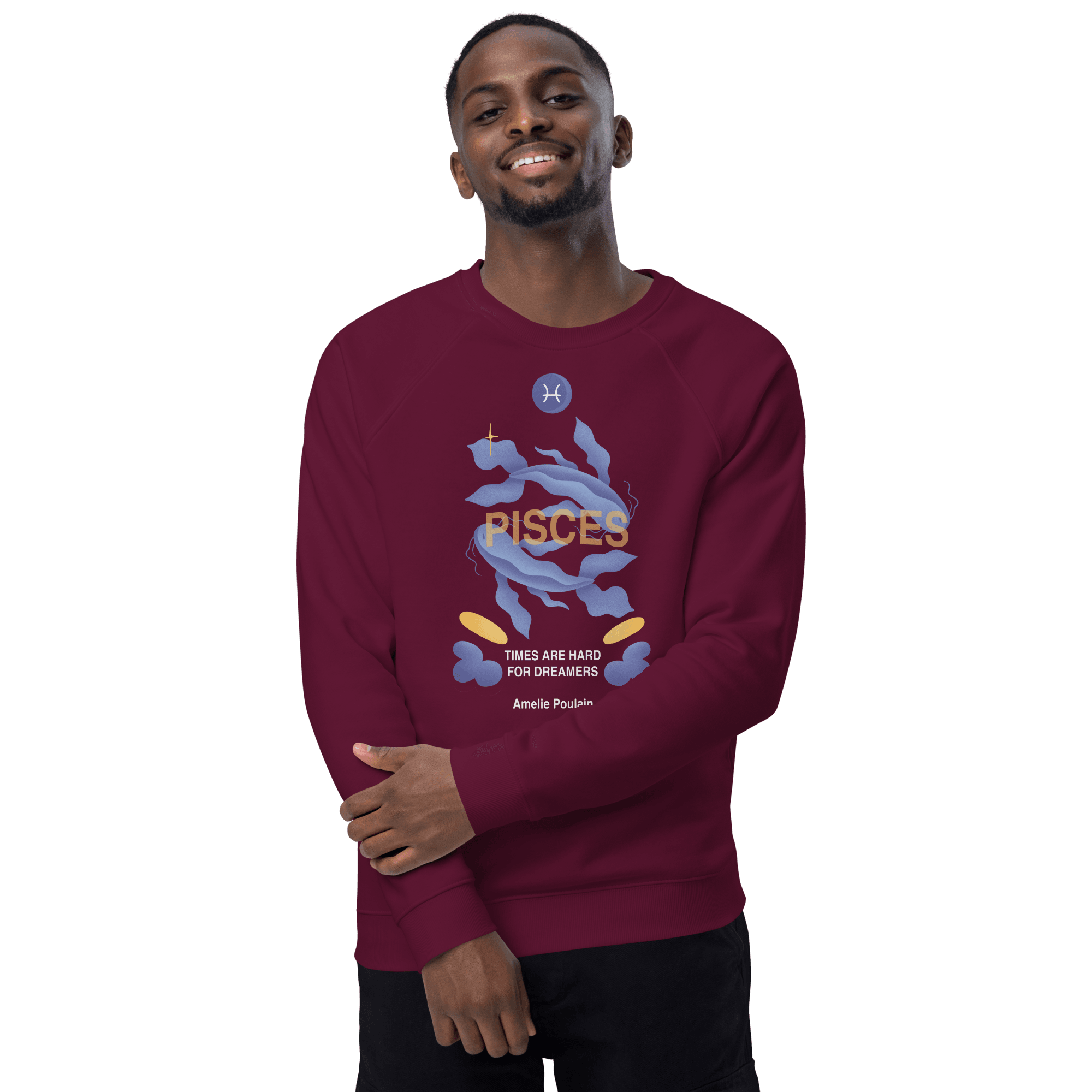 Pisces Unisex Organic Raglan Sweatshirt - Amelie Poulain Edition - 