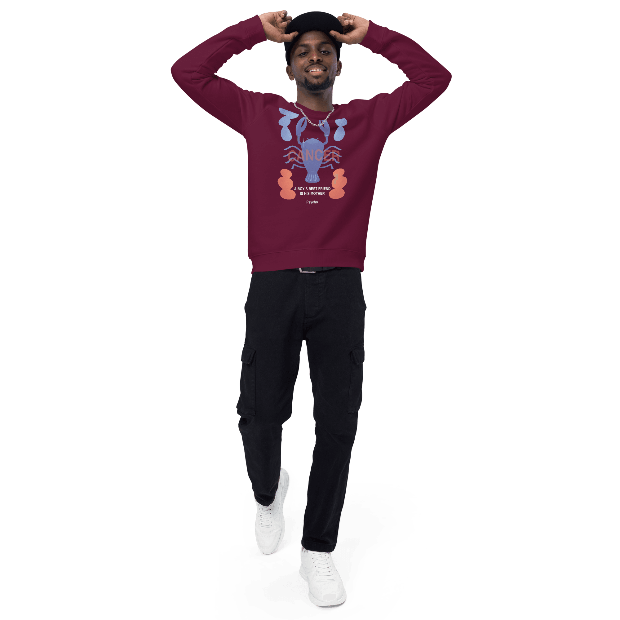 Cancer Unisex Organic Raglan Sweatshirt - Psycho Edition - 