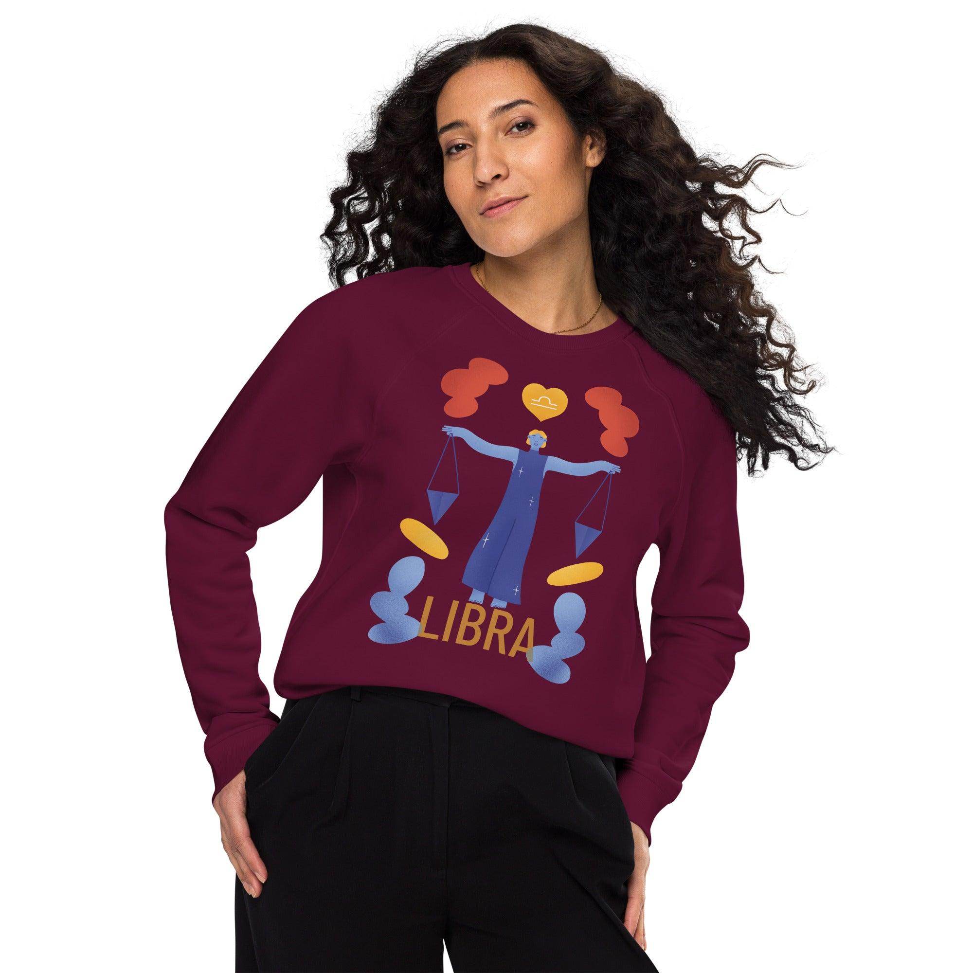 Libra Unisex Organic Raglan Sweatshirt - Raw Edition - 