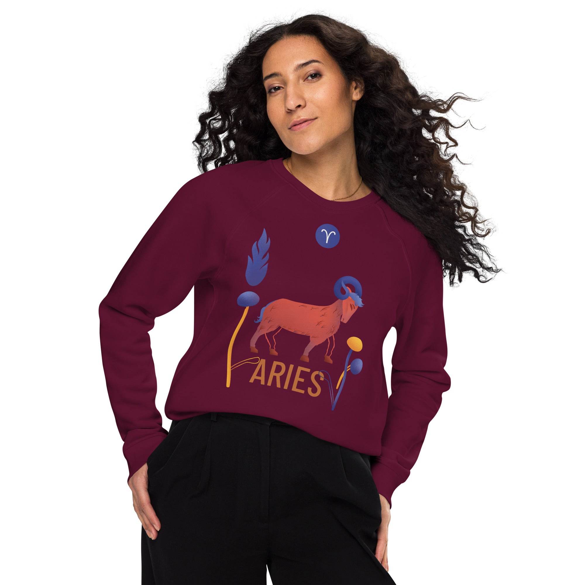 Aries Unisex Organic Raglan Sweatshirt Raw - 