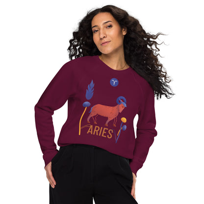 Aries Unisex Organic Raglan Sweatshirt Raw