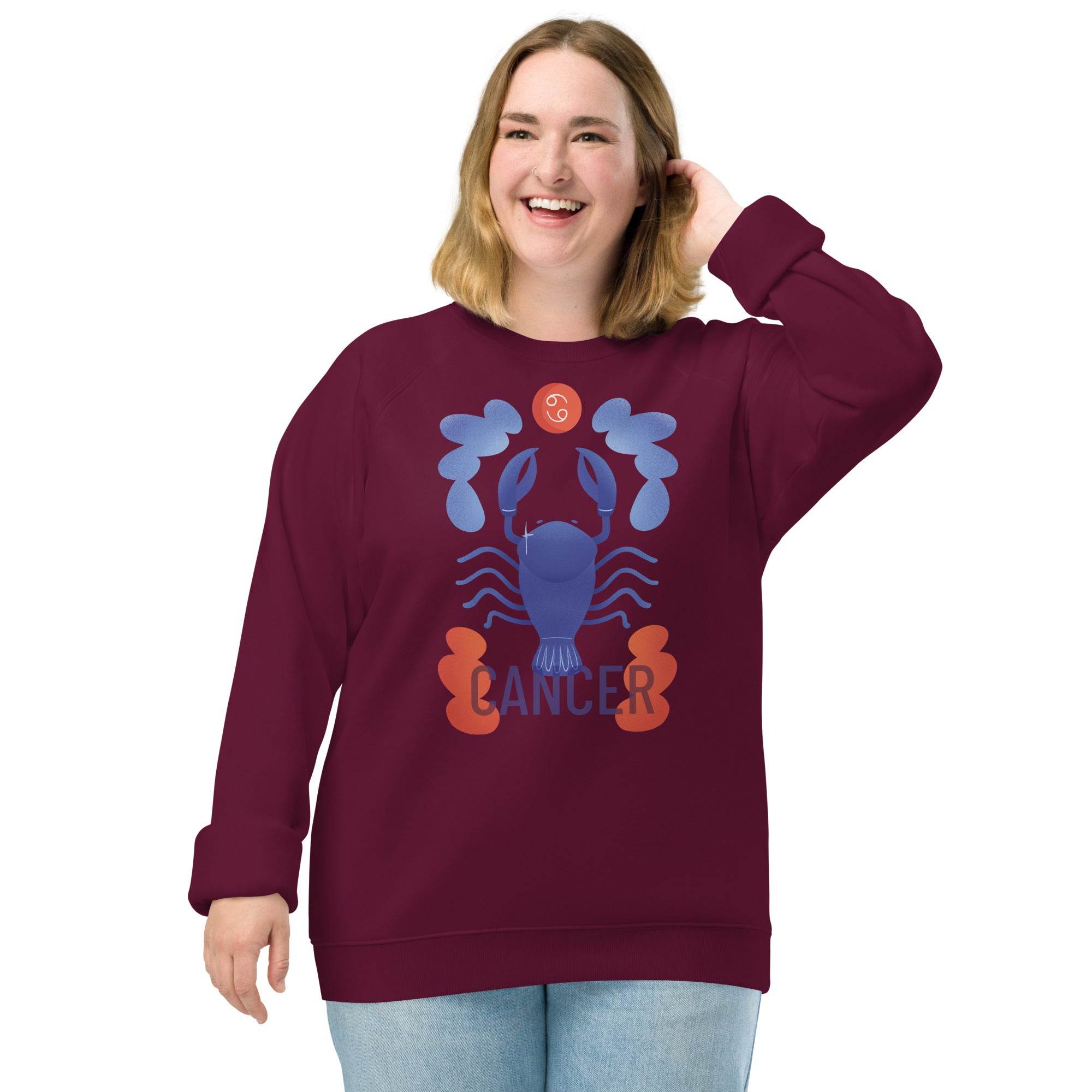 Cancer Unisex Organic Raglan Sweatshirt - Raw Edition - 
