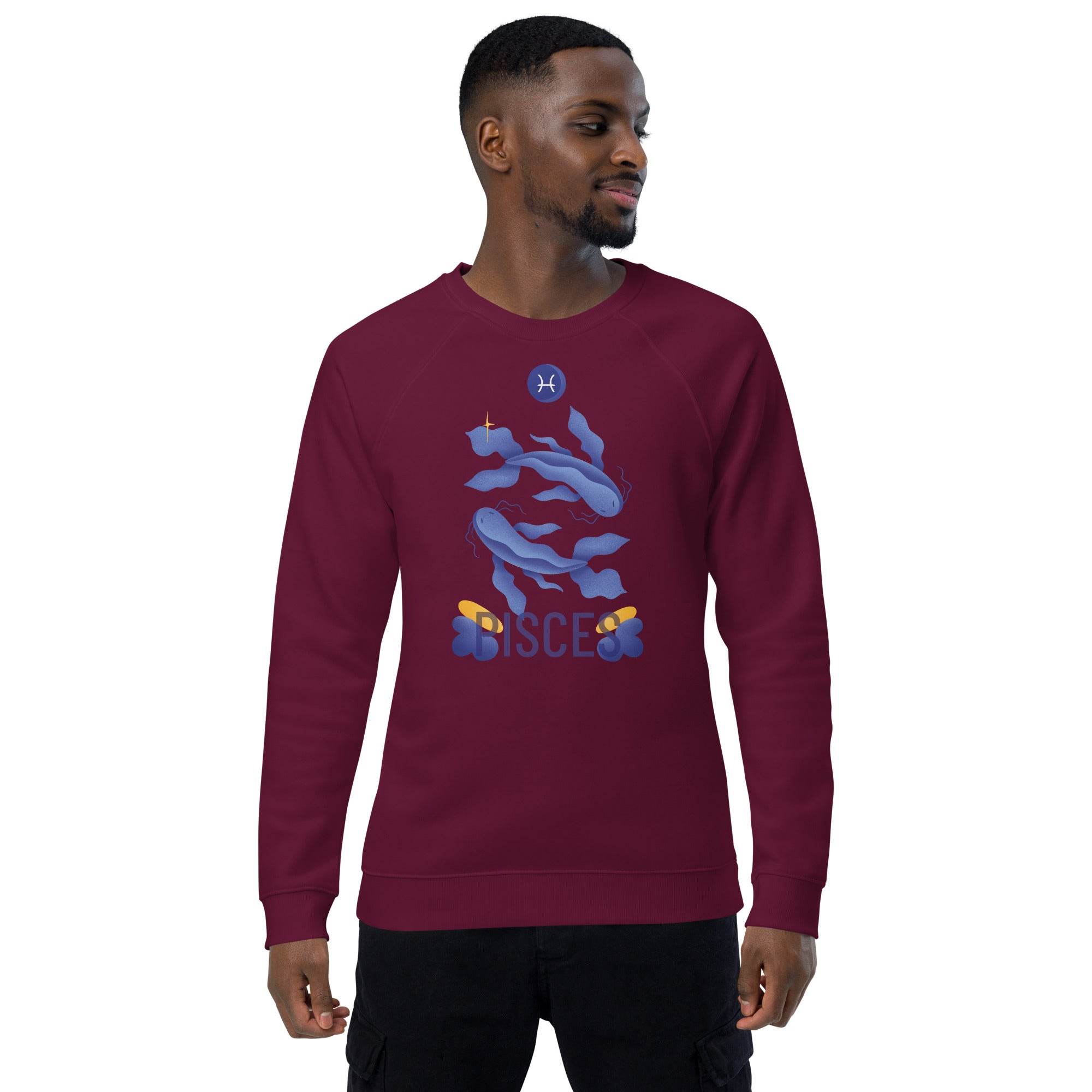 Pisces Unisex Organic Raglan Sweatshirt - Raw Edition - 
