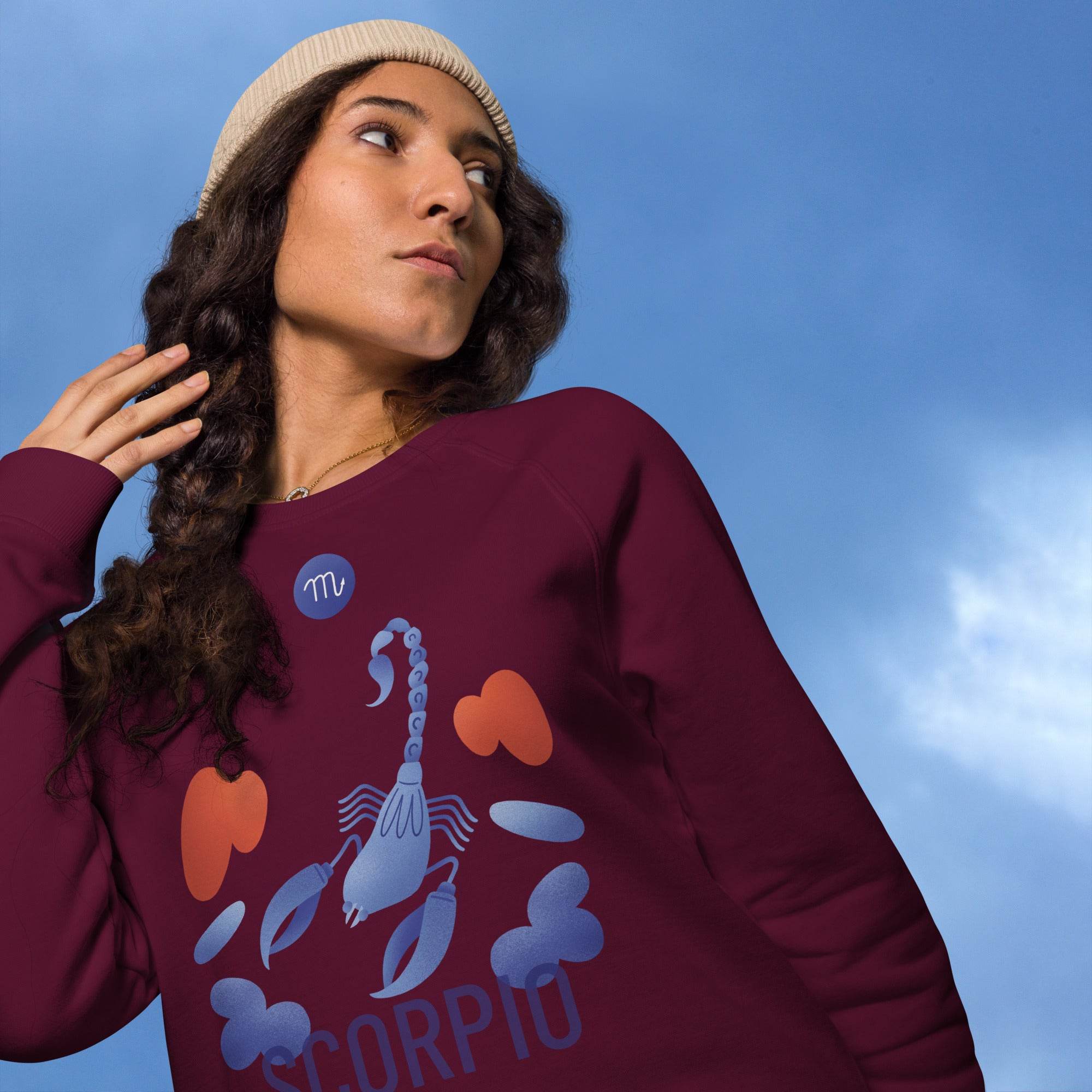 Scorpio Unisex Organic Raglan Sweatshirt - Raw Edition - 