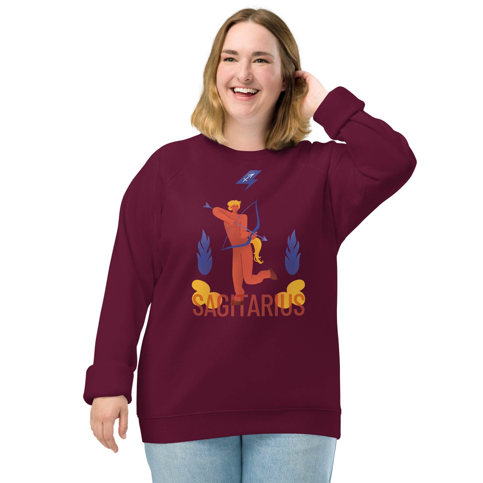 Sagittarius Unisex Organic Raglan Sweatshirt - Raw Edition - 