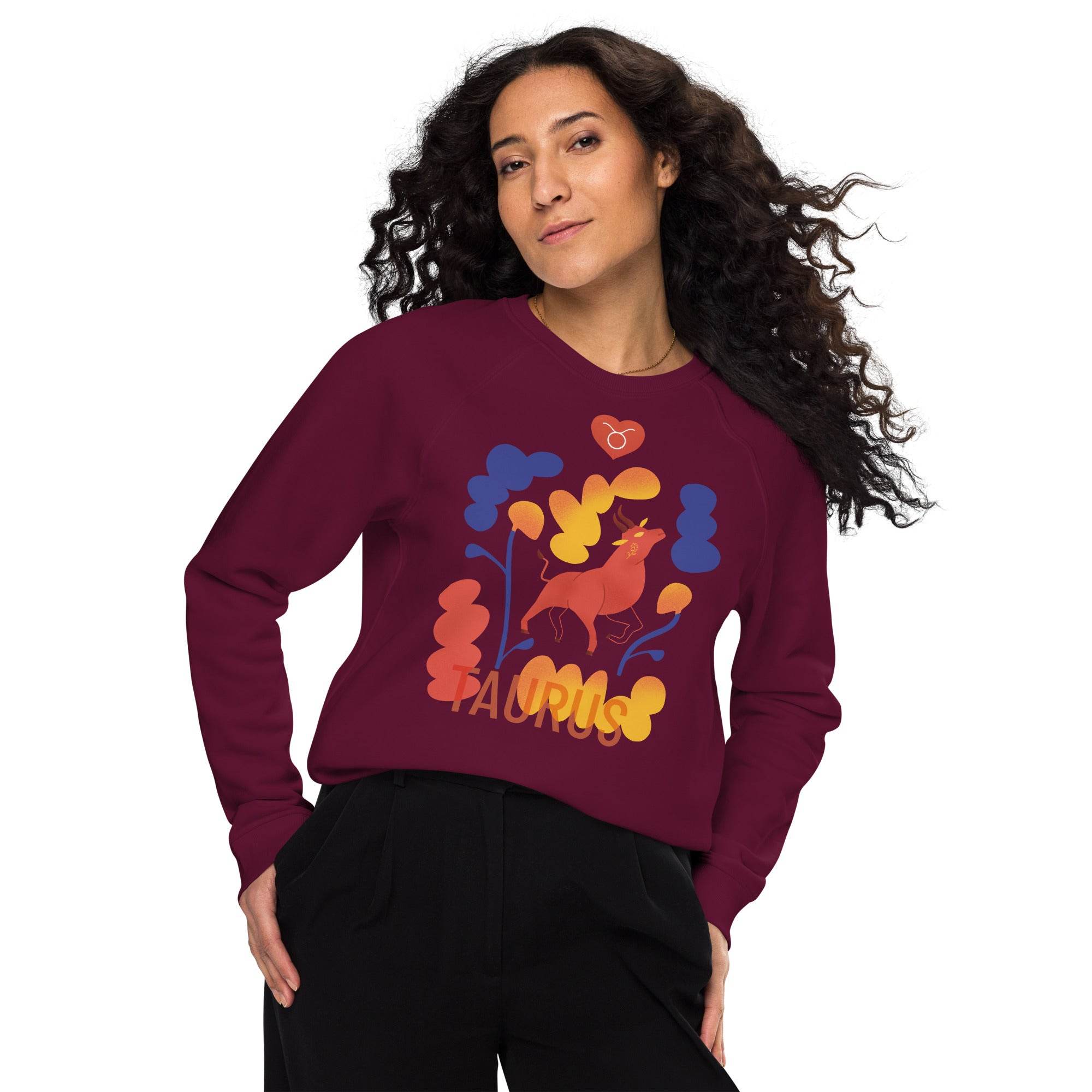 TAURUS Unisex Organic Raglan Sweatshirt Raw - 