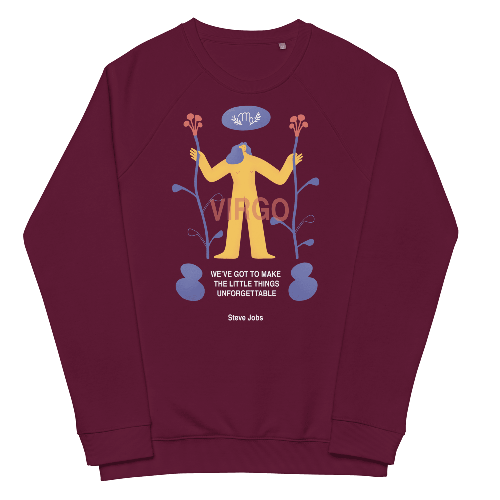 Virgo Unisex Organic Raglan Sweatshirt - Steve Jobs Edition - 