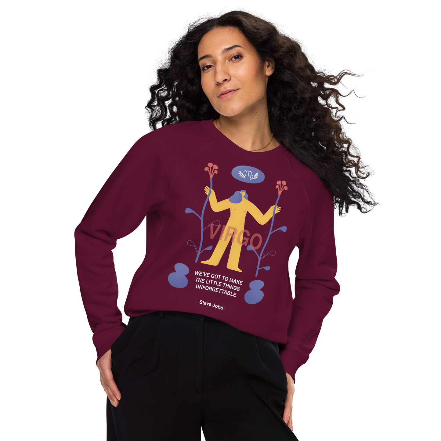 Virgo Unisex Organic Raglan Sweatshirt - Steve Jobs Edition