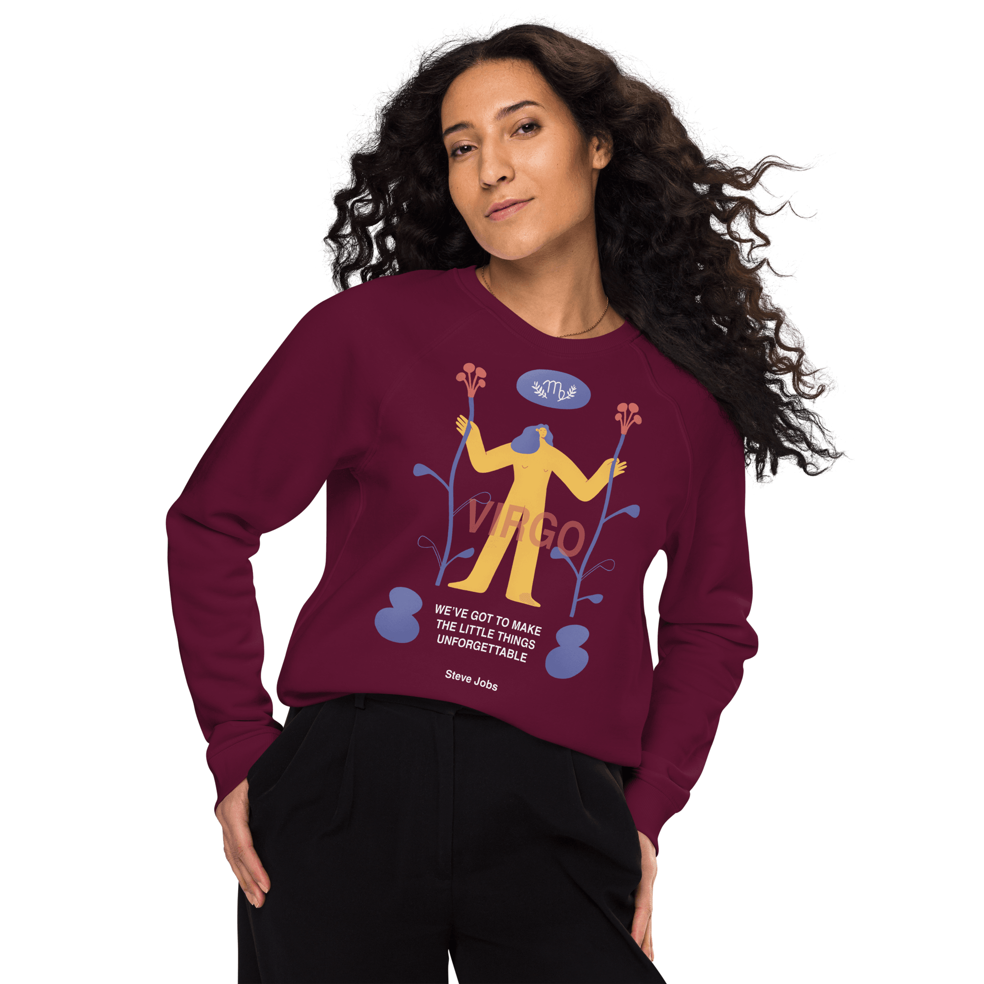 Virgo Unisex Organic Raglan Sweatshirt - Steve Jobs Edition - 