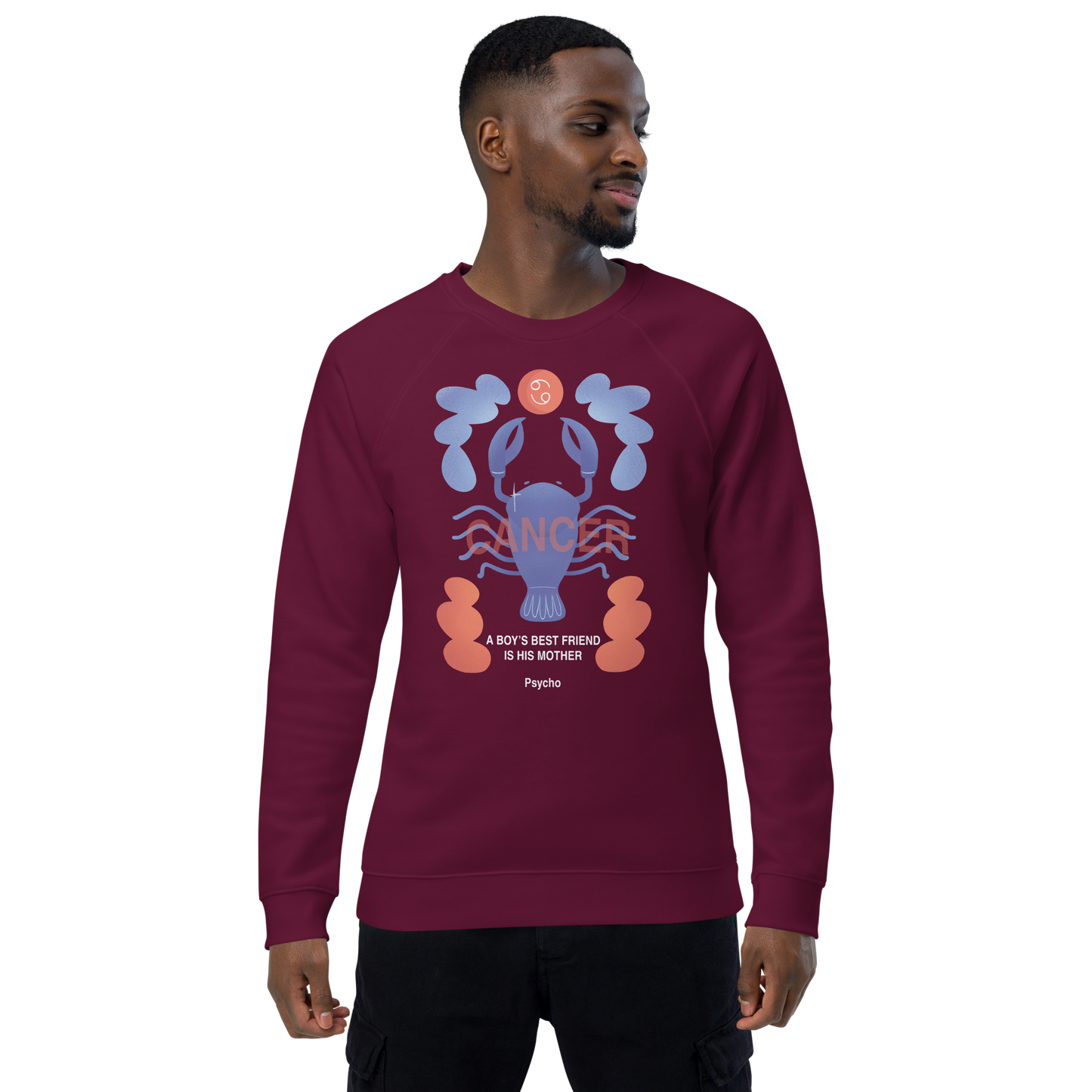 Cancer Unisex Organic Raglan Sweatshirt - Psycho Edition