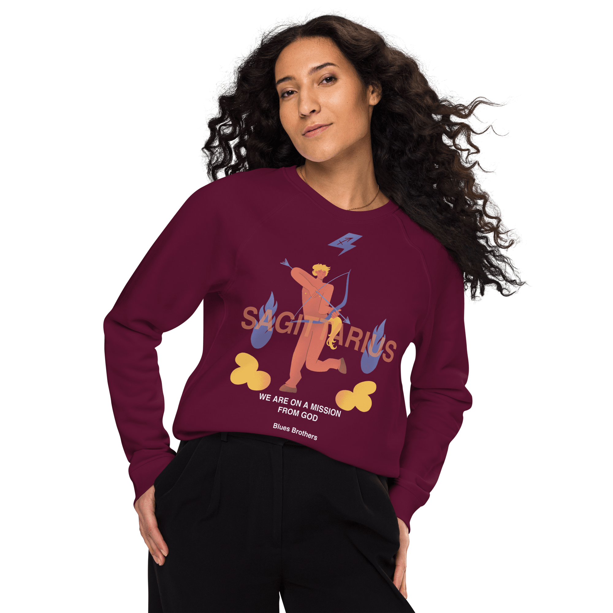 Sagittarius Unisex Organic Raglan Sweatshirt - The Blues Brothers Edition - 