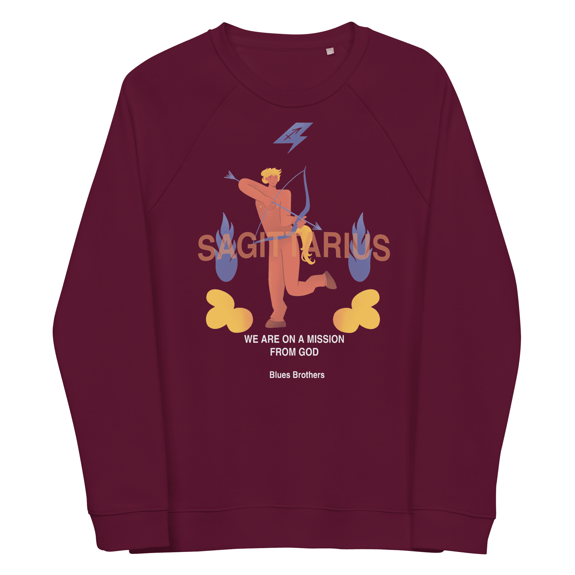 Sagittarius Unisex Organic Raglan Sweatshirt - The Blues Brothers Edition - 